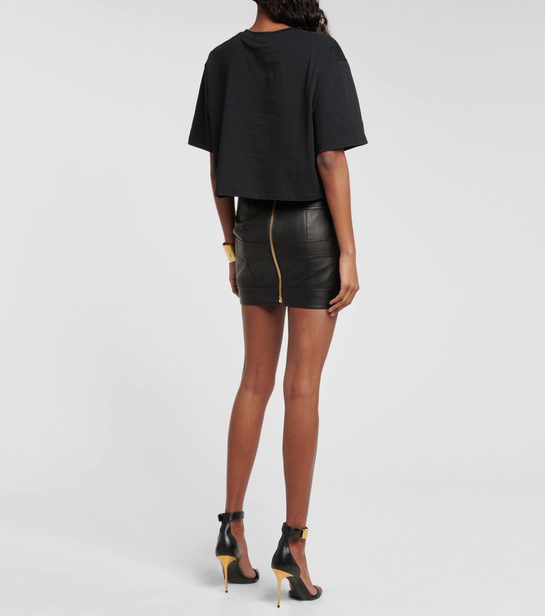 Logo cotton jersey cropped T-shirt - 3