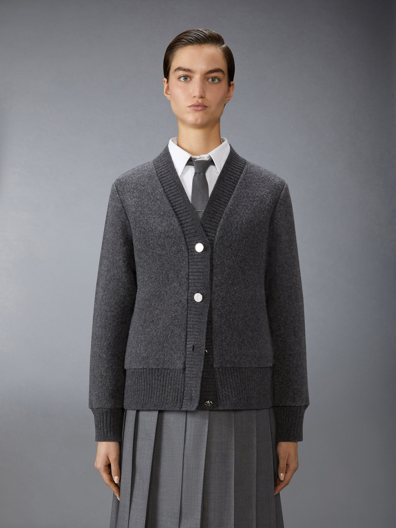 Thom Browne WOOL FLEECE OVERSIZED V NECK CARDIGAN outlook