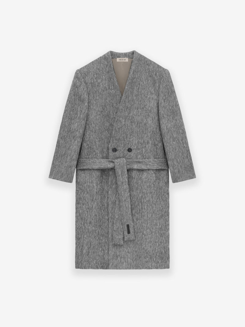 Alpaca Wool Lapelless Overcoat 1