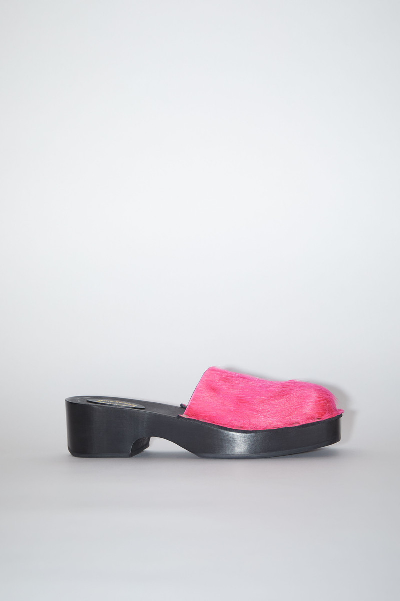 Hairy wood clog - Fuchsia pink - 1