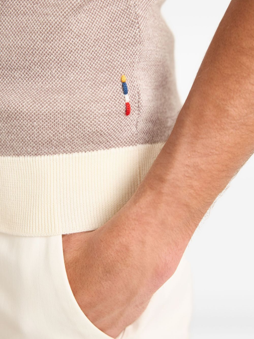 contrast-band polo shirt - 4