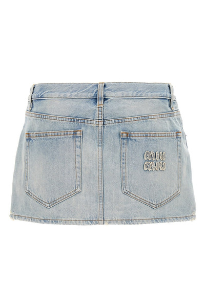 Miu Miu Logo denim skirt outlook