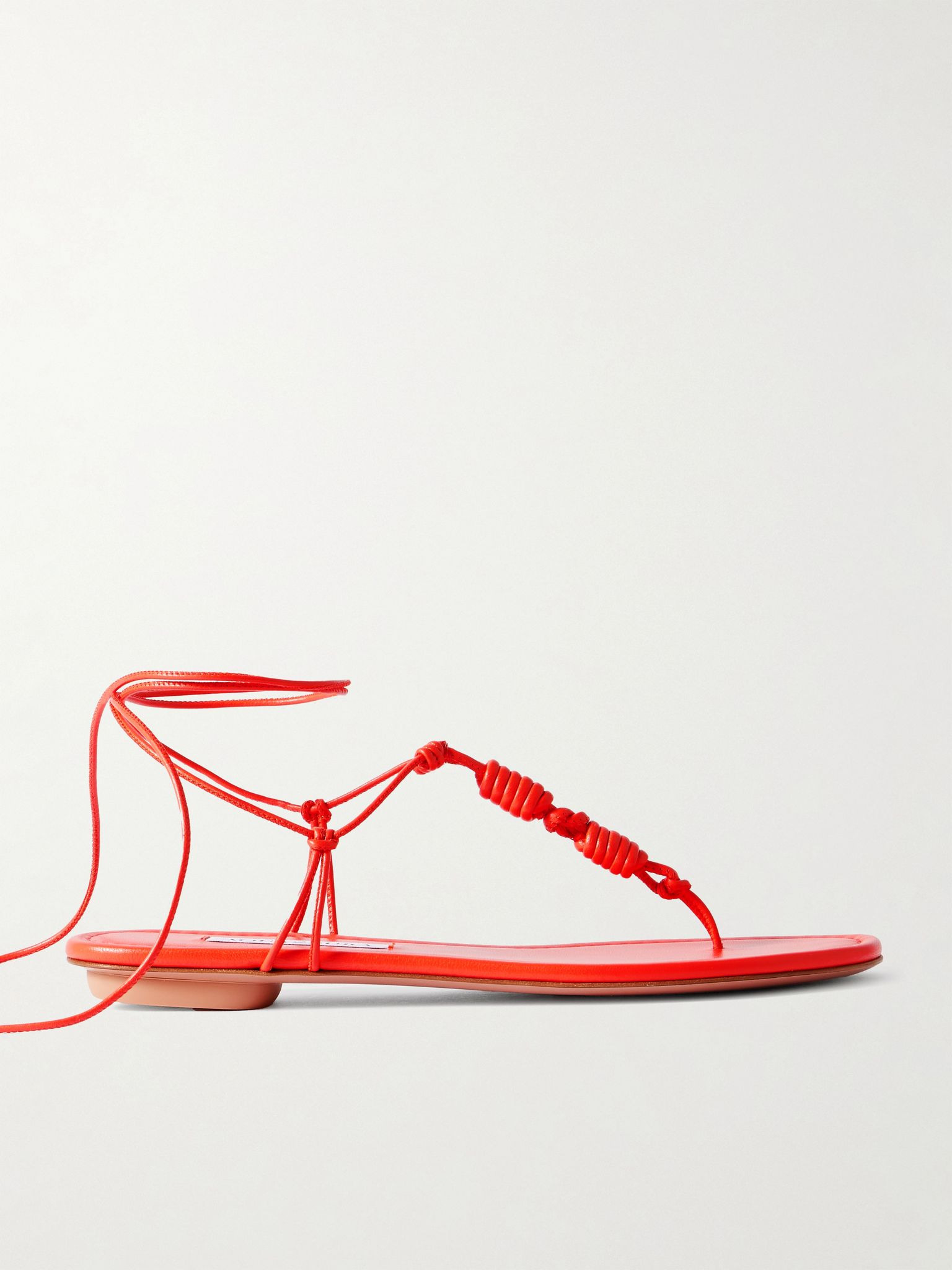 Oaxaca knotted leather sandals Tomato red - 1