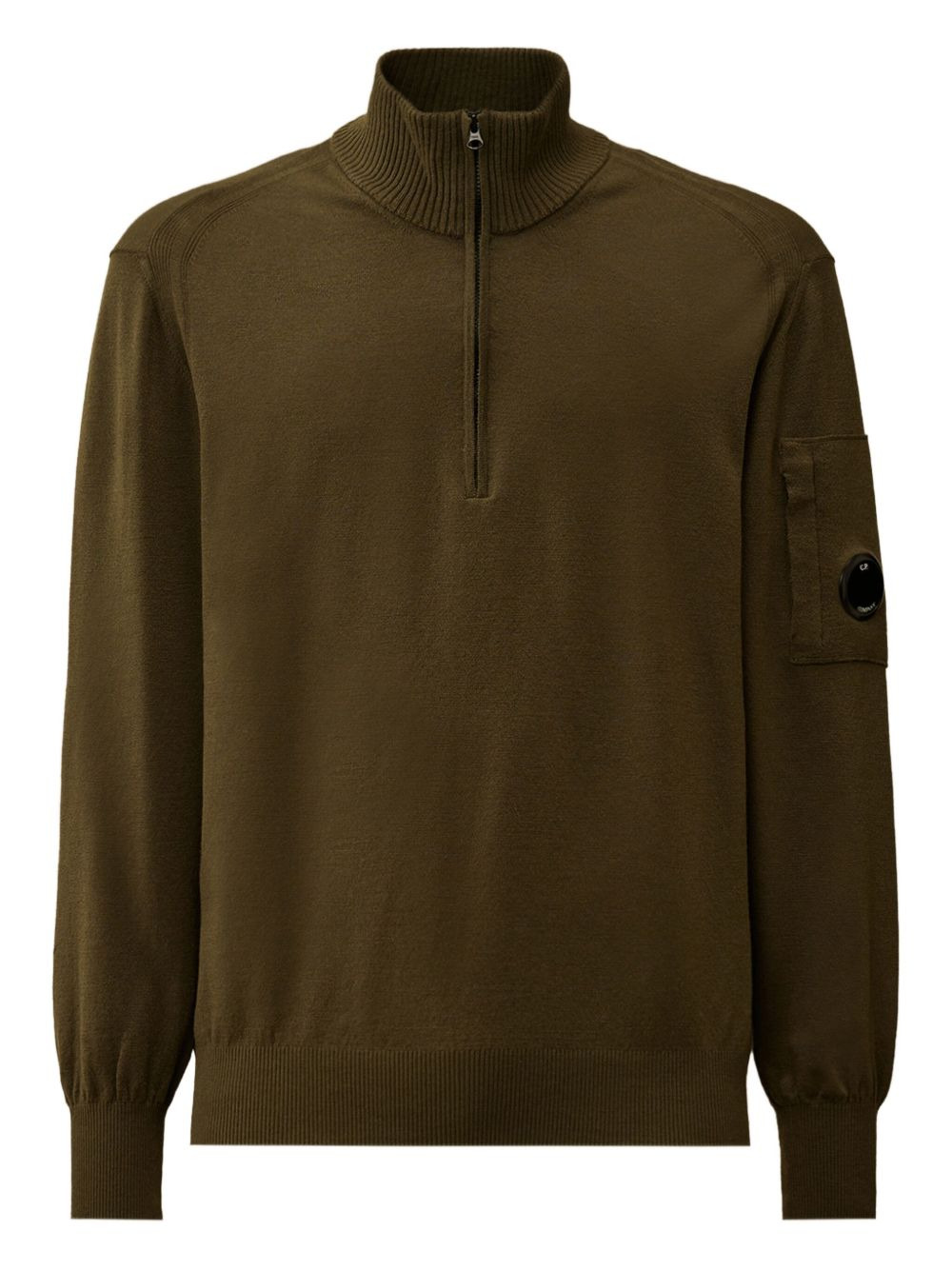 half-zip lens-detail sweater - 1