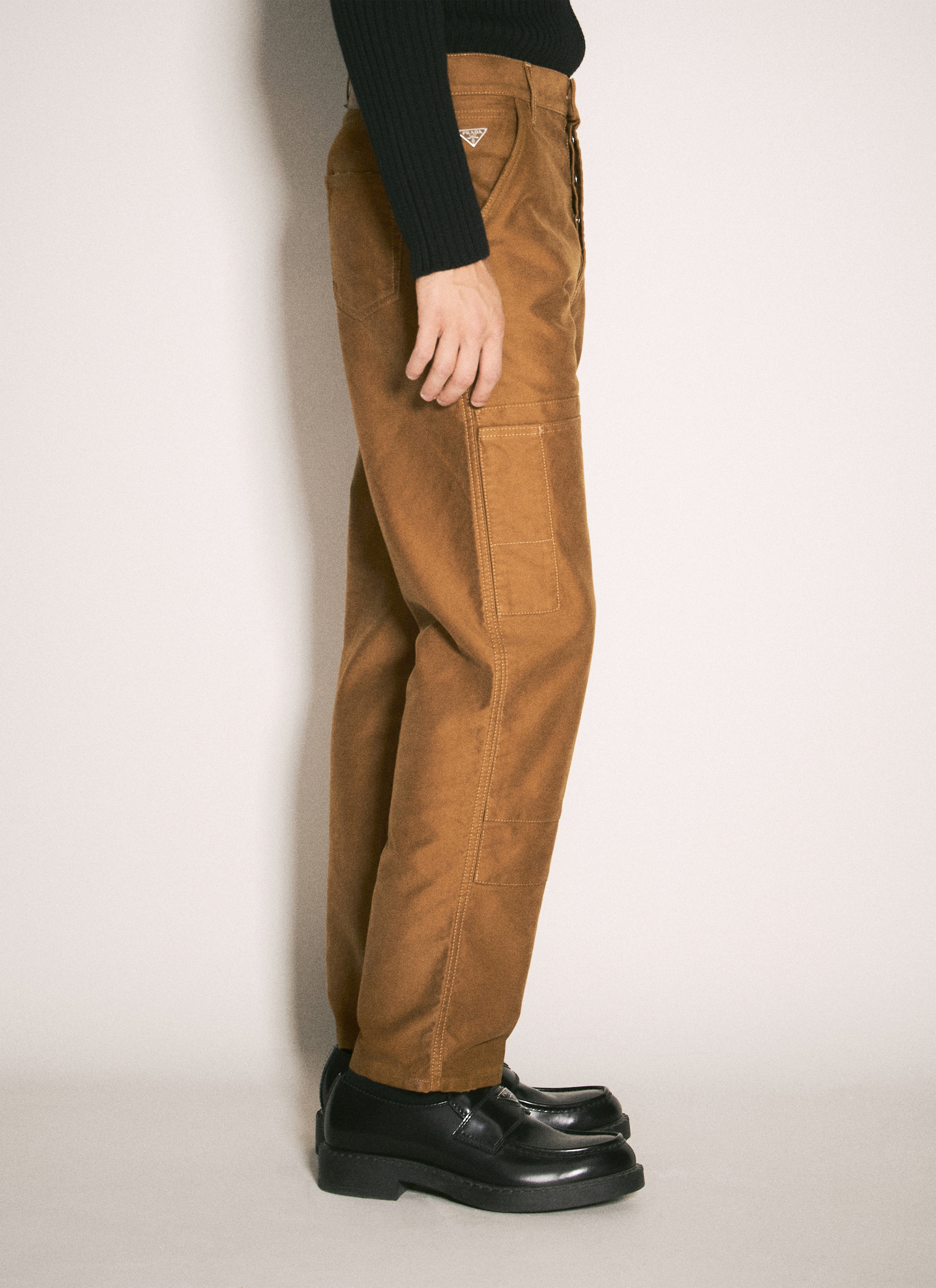 Prada Men Moleskin Cargo Pants - 4