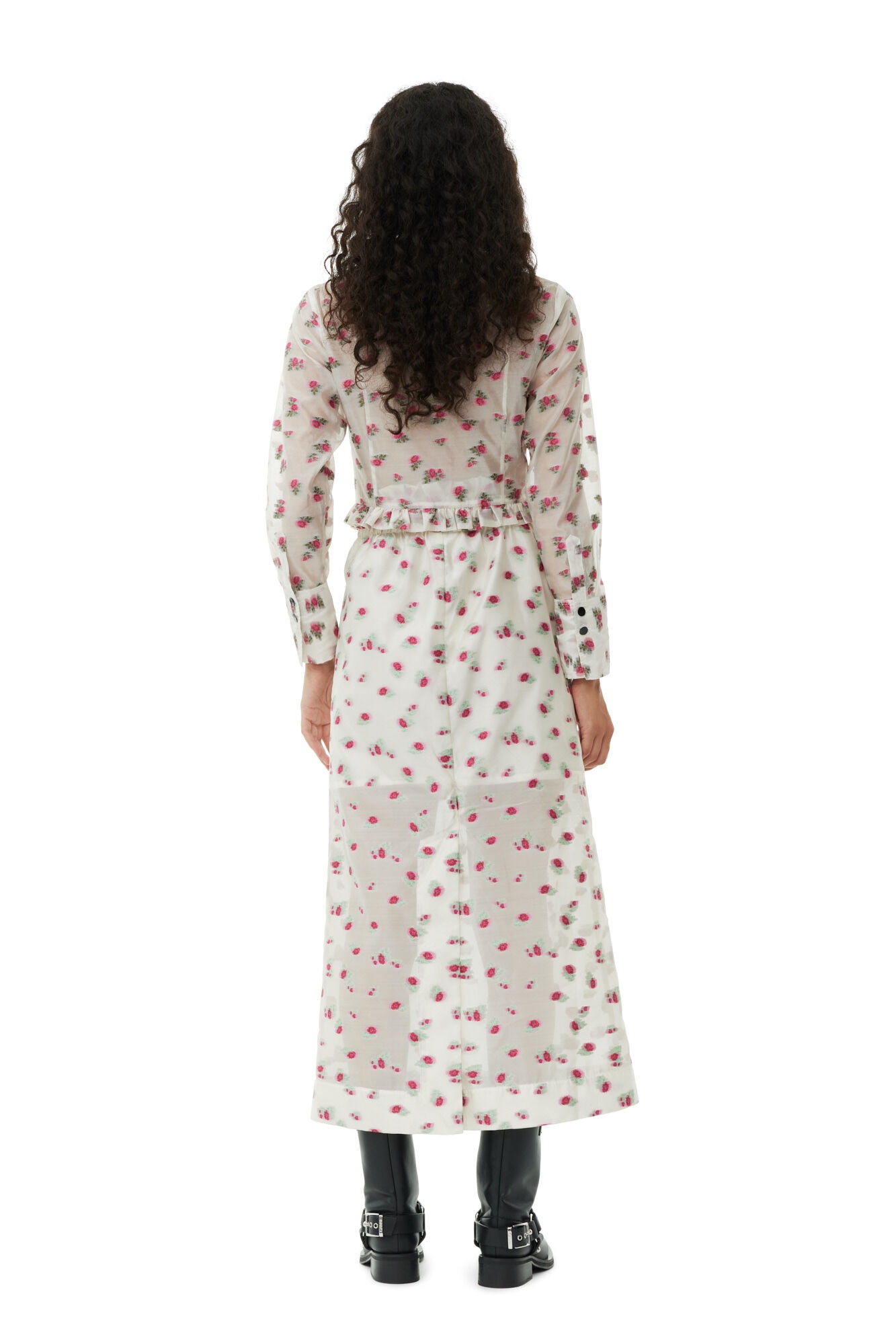 スカート GANNI Organza Jacquard Elasticated Skirt GANNI FLORAL ORGANZA JACQUARD LONG ELASTICATED SKIRT