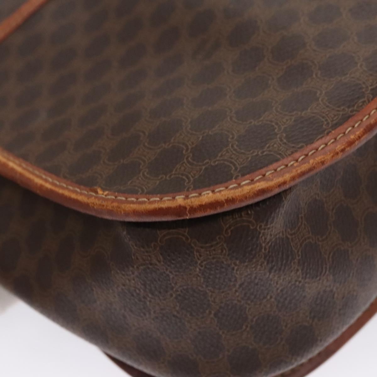 CELINE Macadam Canvas Shoulder Bag Pvc Leather Brown - 12