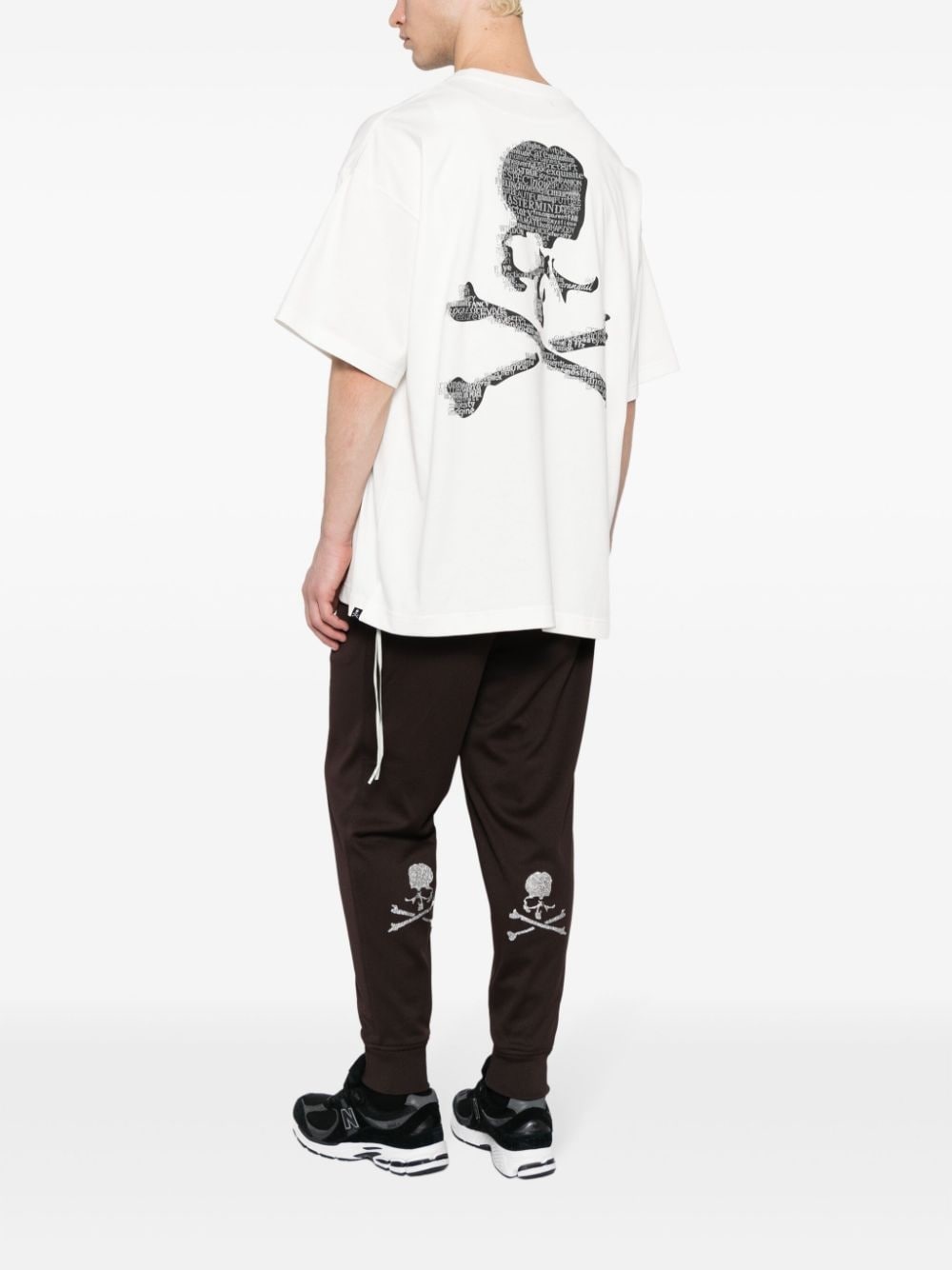 logo-jacquard tapered track pants - 2