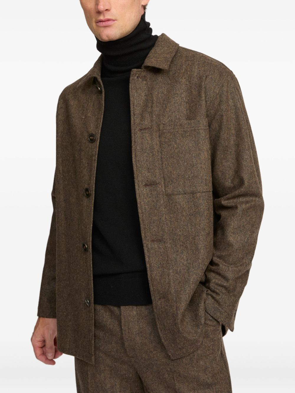 tweed shirt jacket - 4