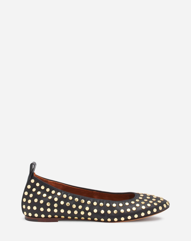 THE LEATHER BALLERINA FLAT WITH STUDS - 1