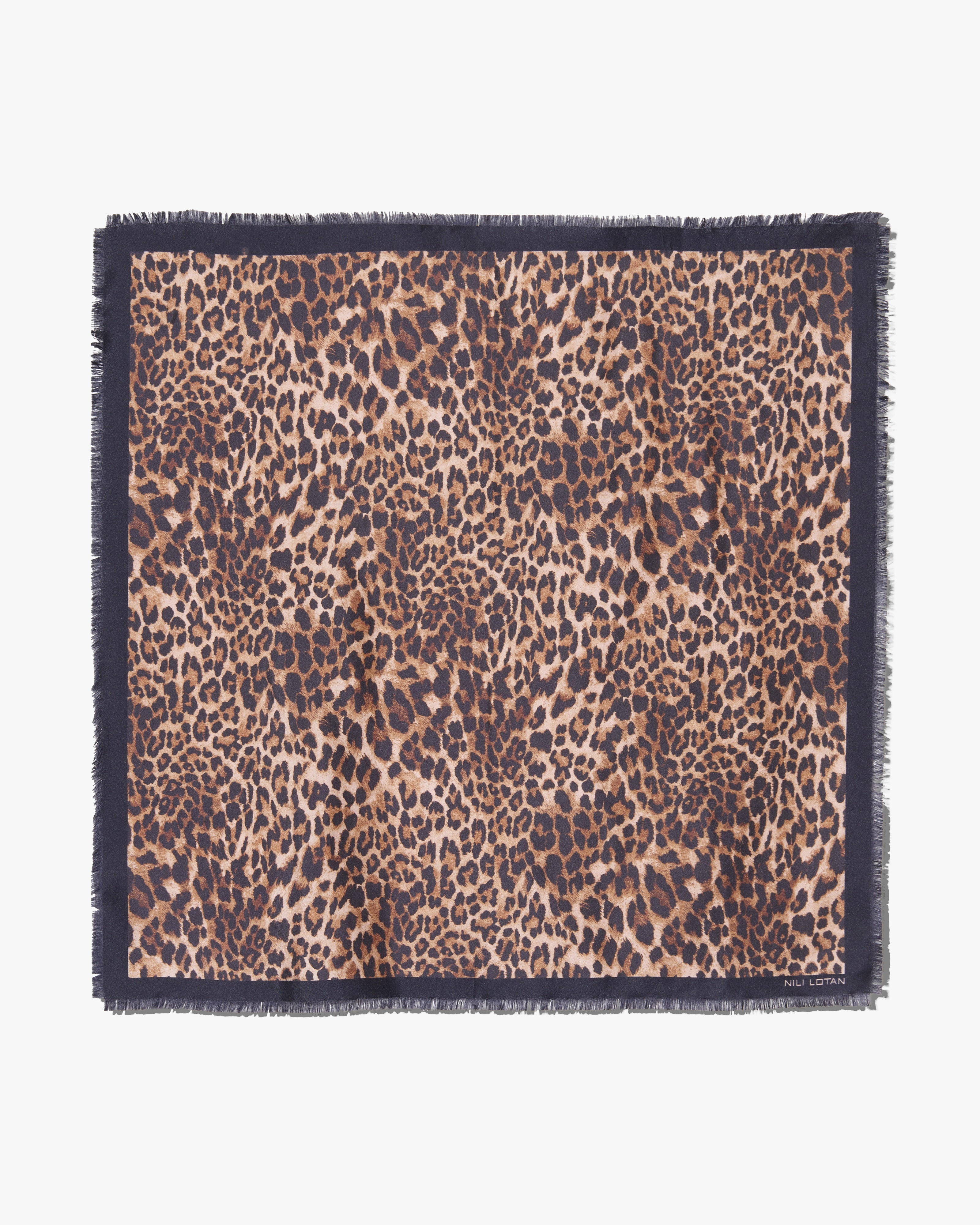 LEOPARD SILK TWILL SCARF - 1