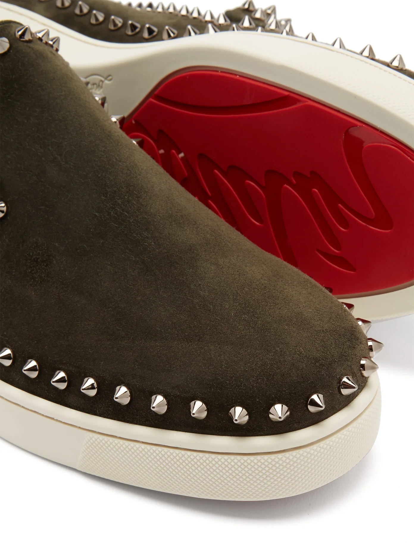 Pik Boat spike-embellished slip-on suede trainers - 6