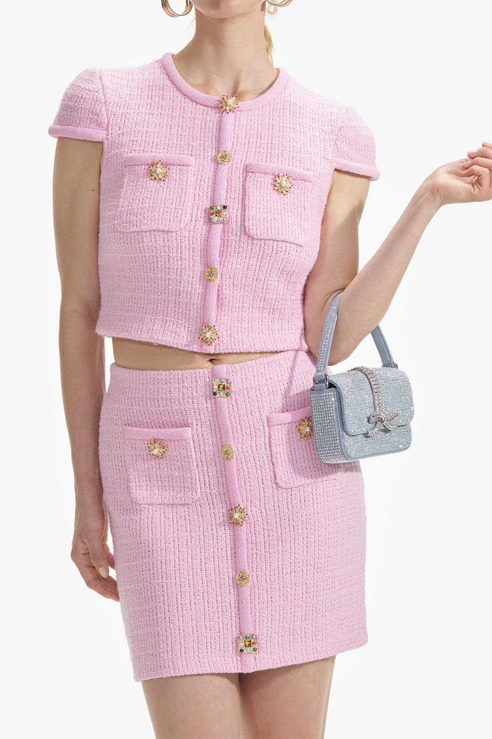 Jewel Button Mini Skirt - 2