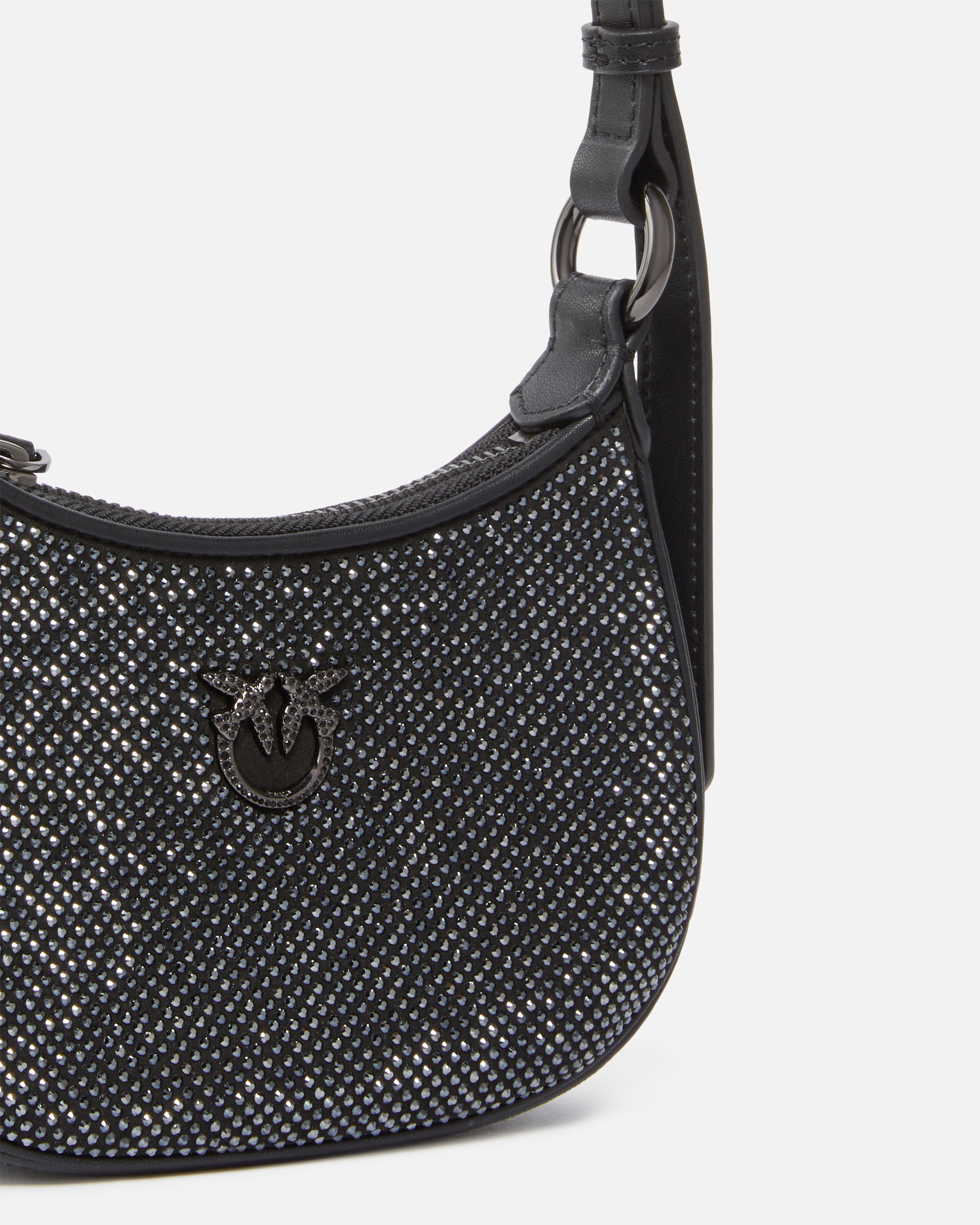 BABY HALF MOON SHOULDER BAG WITH RHINESTONES - 3