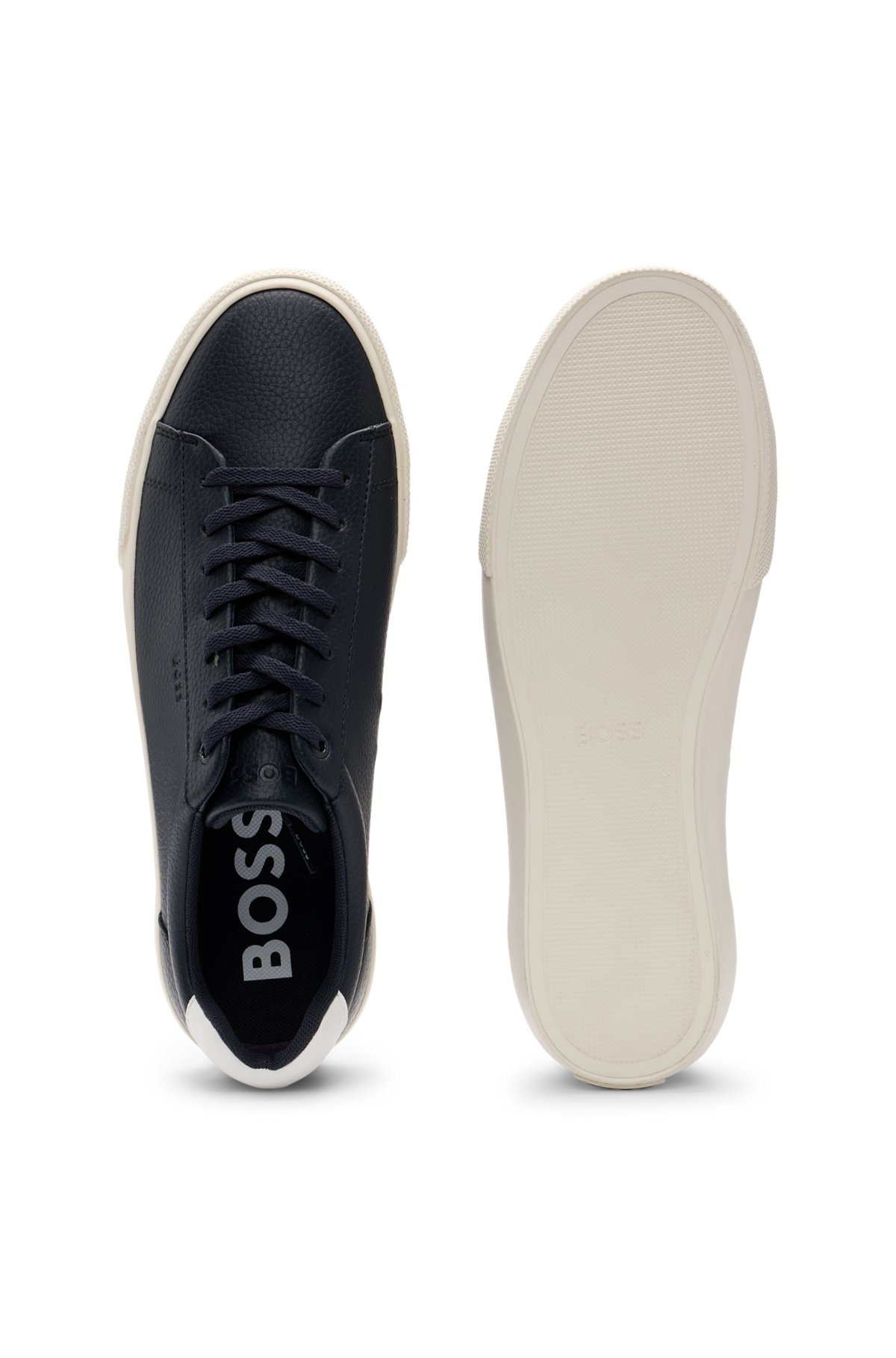 FAUX-LEATHER TRAINERS WITH CONTRAST BACKTAB - 4
