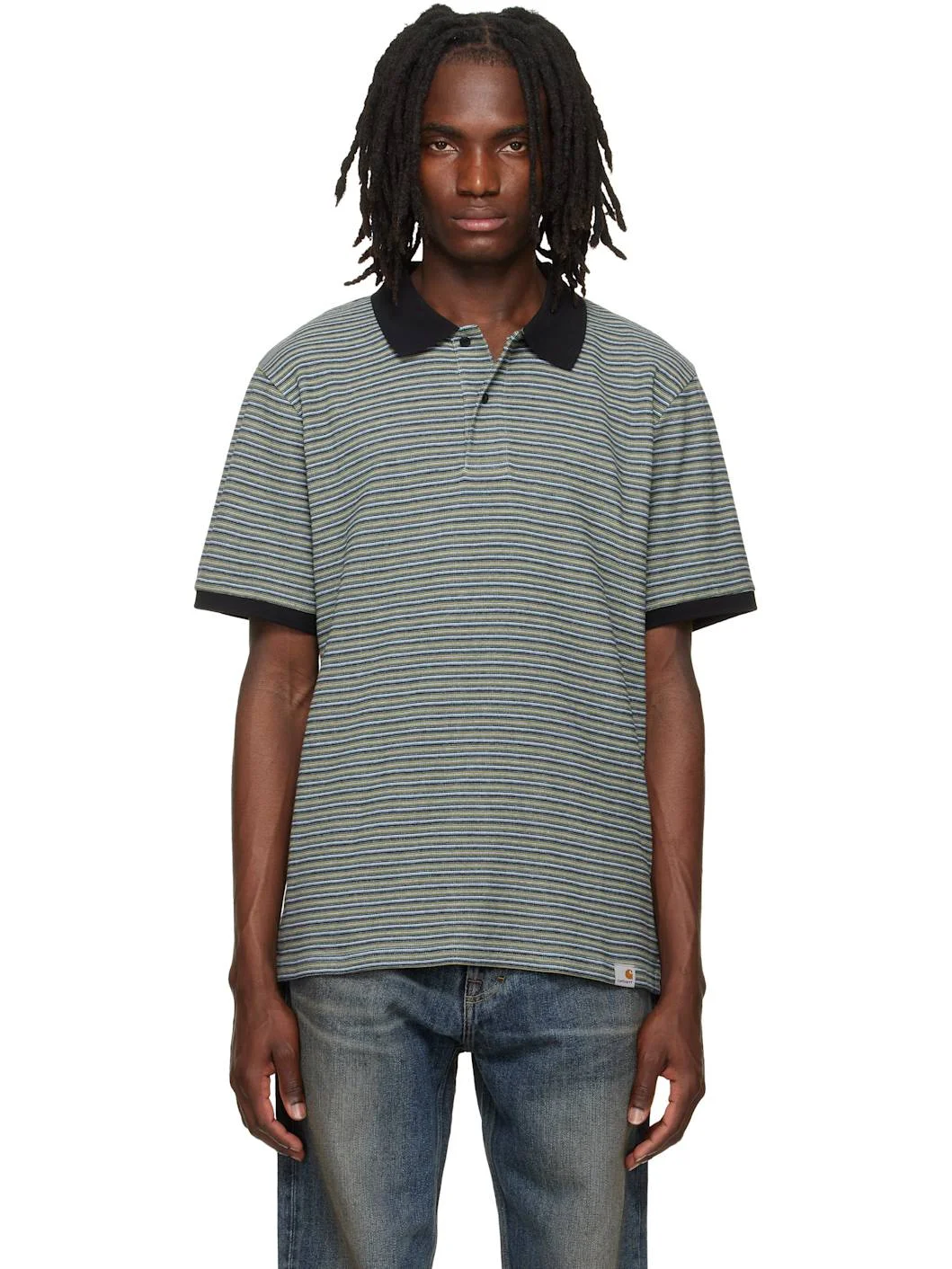 Navy & Green Dion Polo - 1