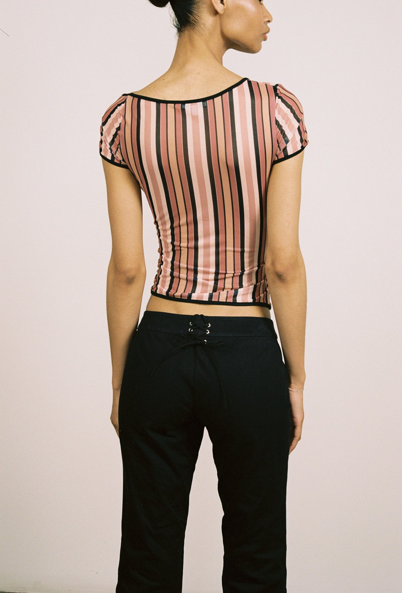 MIMI TEE - SALMON STRIPE 4