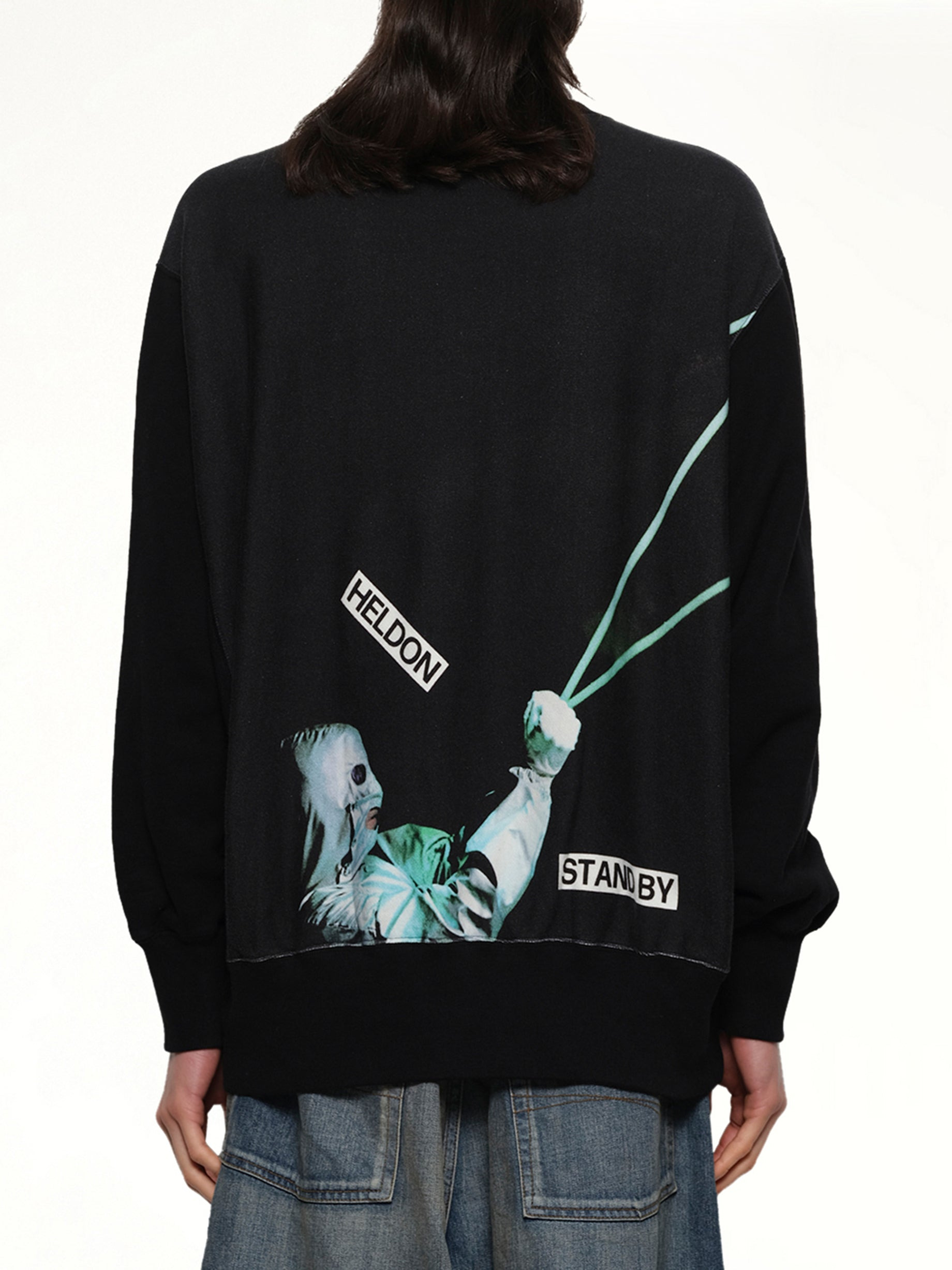 Heldon Stand By L/S T-Shirt in Black - 5