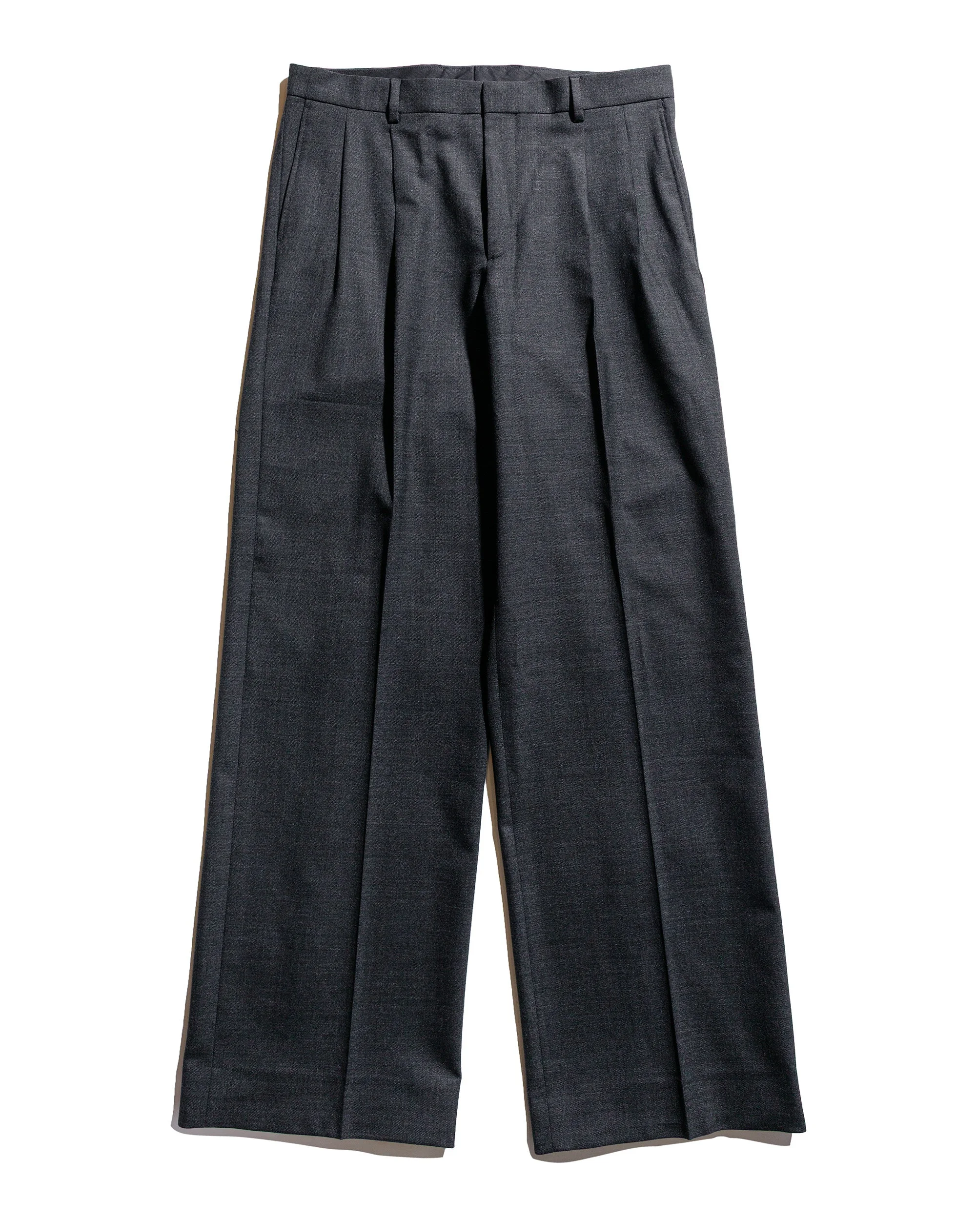 Wide Pleated Trouser Anthracite - 1