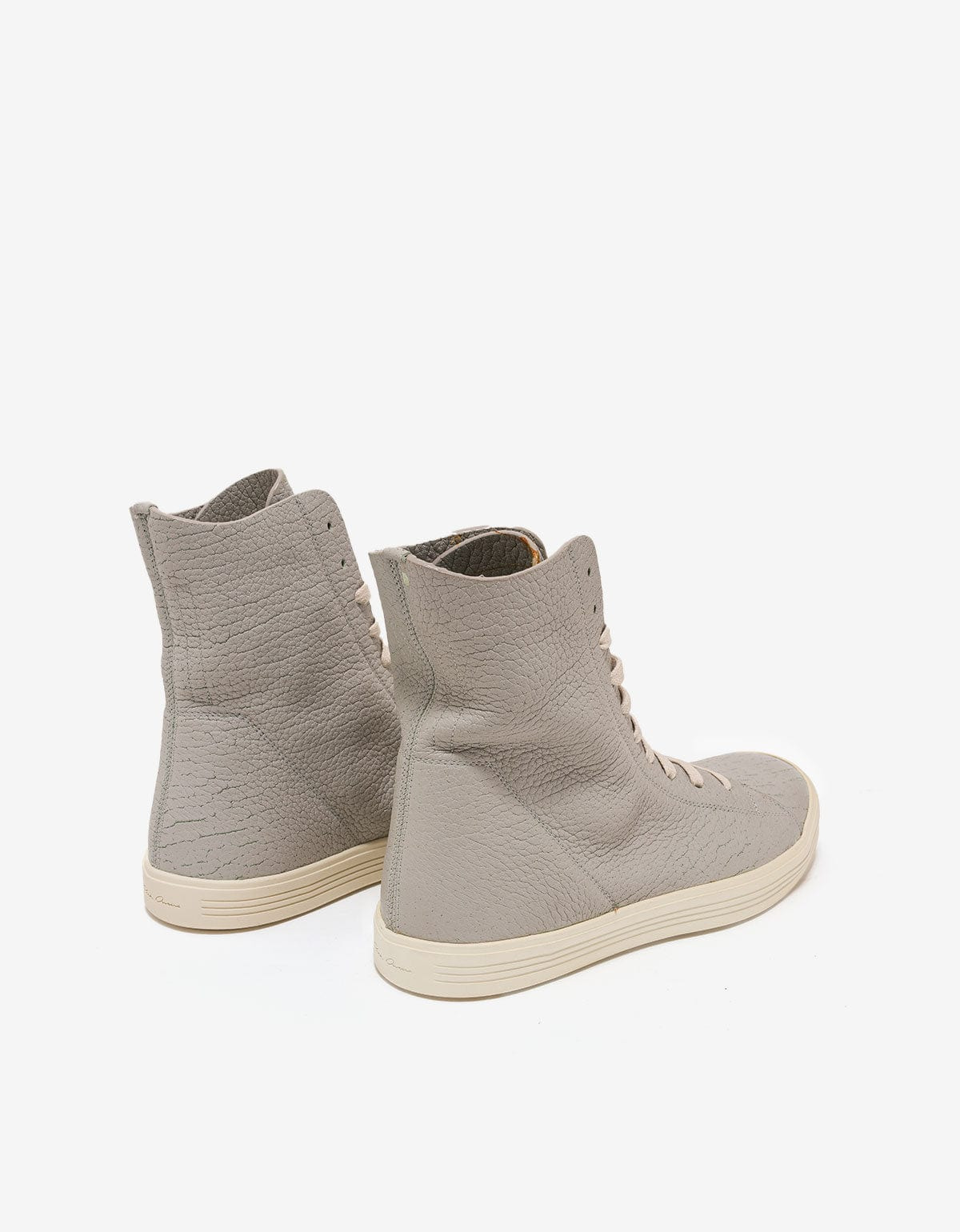 Rick Owens Mastosneaks Grey Grain Leather High Top Trainers - AW16 - 8