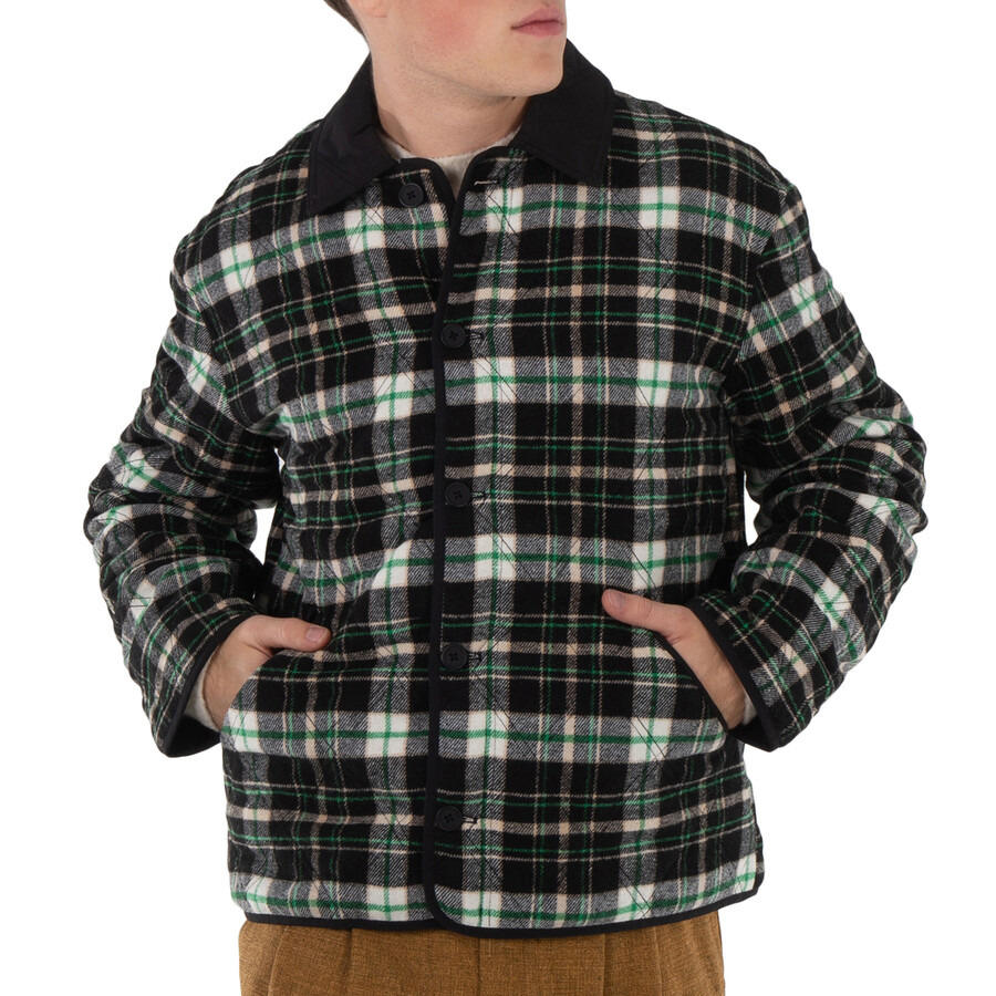 Holzweiler Men's Green Mix Gomezi Check Combat Jacket - 1