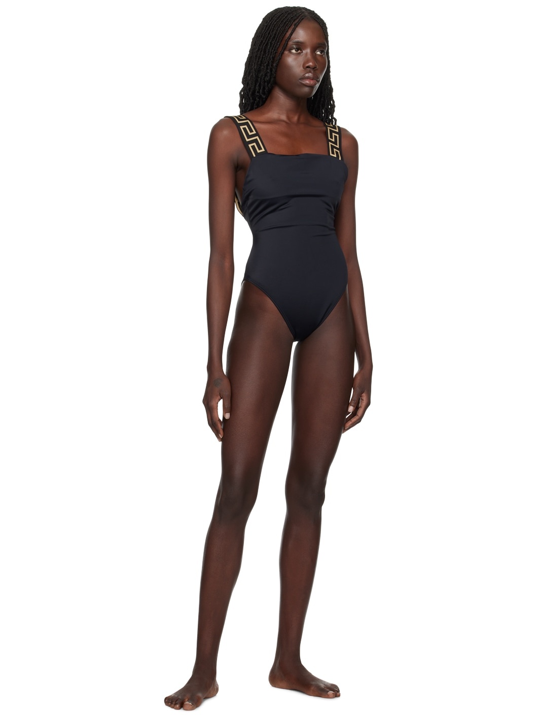 Black Greca Border Swimsuit - 4
