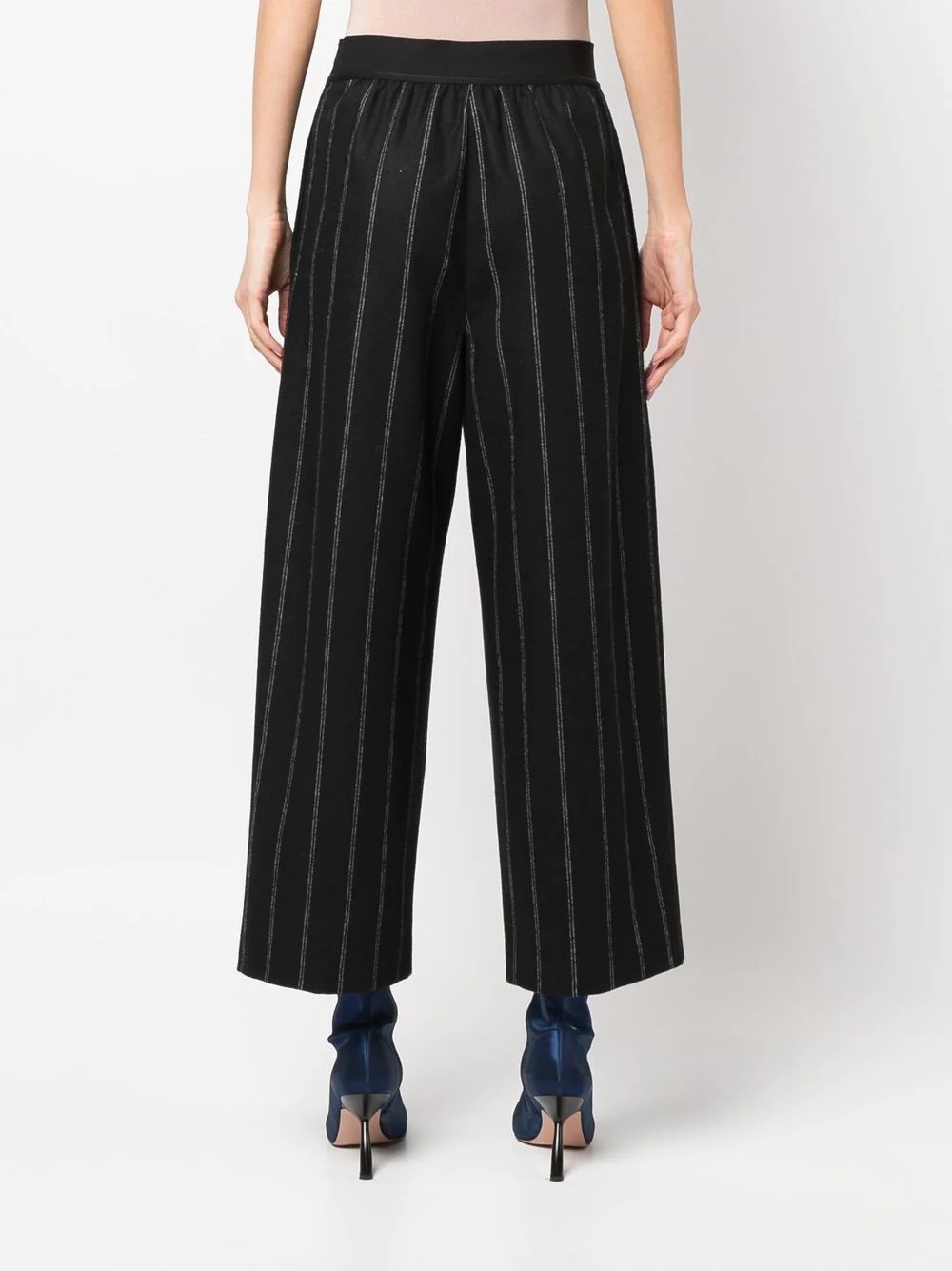 stitch detailing cropped trousers - 4