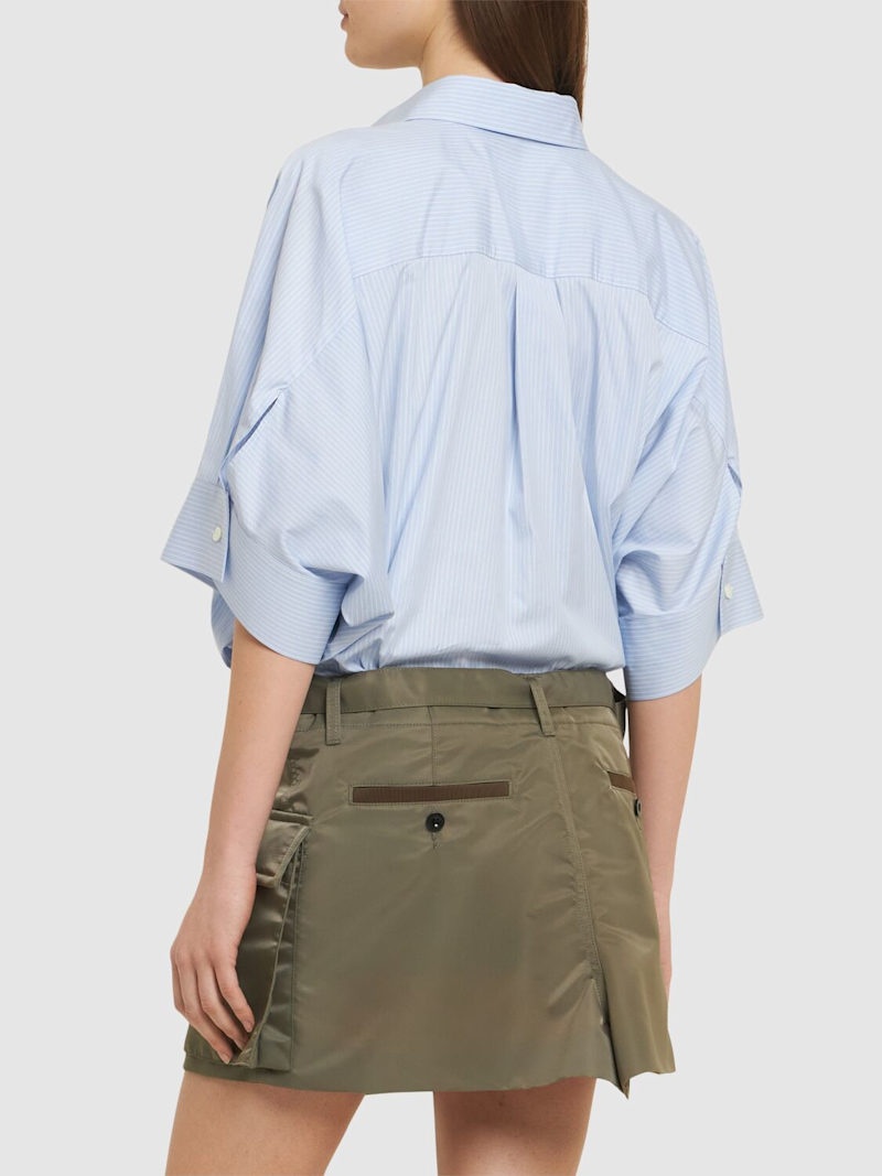 sacai Cotton poplin & nylon twill mini dress | luisaviaroma