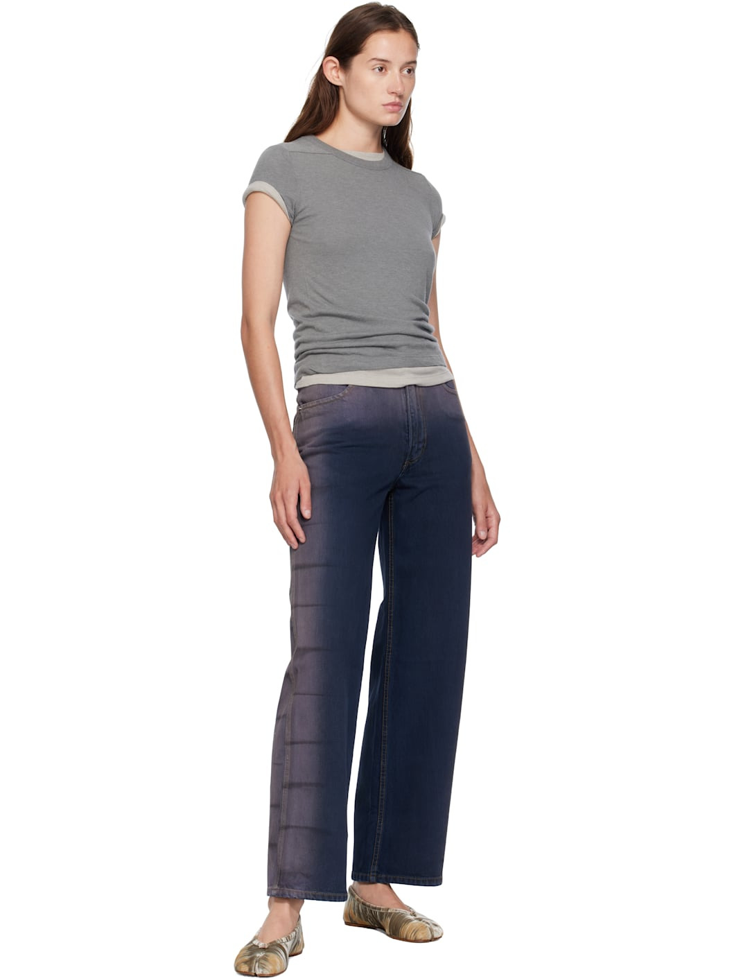 Blue & Purple Wide Leg Jeans - 4