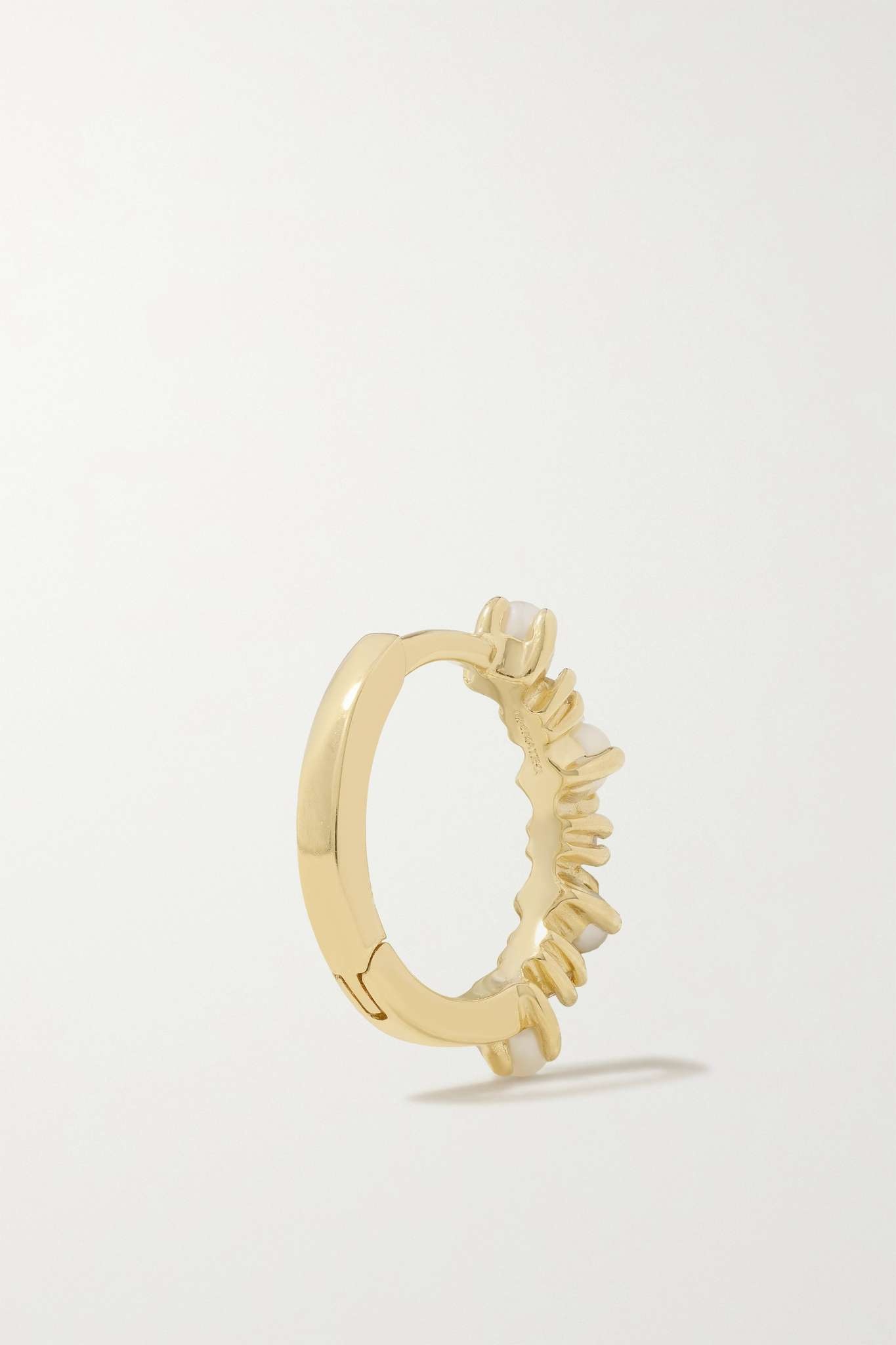 The Little Things 18-karat gold, diamond and pearl hoop earrings - 4