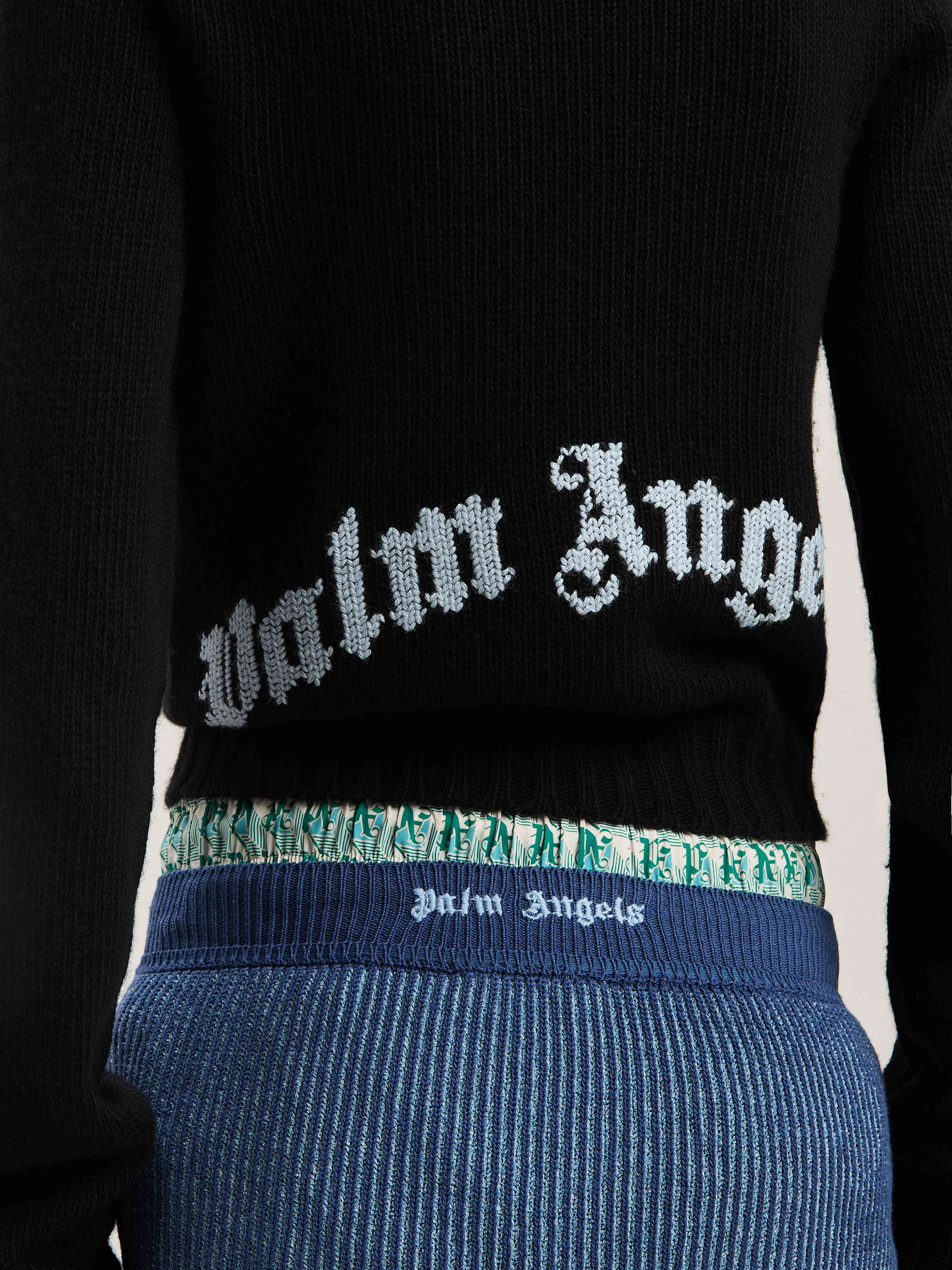 Embroidered Curved Logo knit sweater - 6