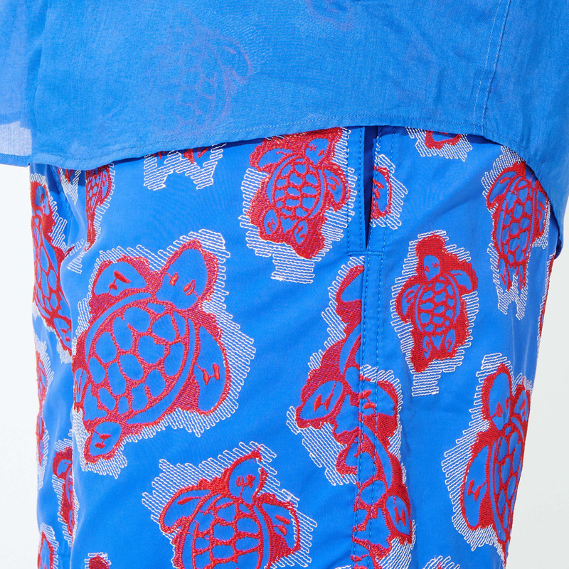Men Swim Trunks Embroidered 2003 Turtle Shell Print - Limited Edition 5