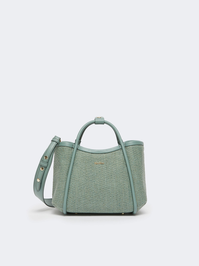 SUMMARINEXS Extra-small raffia-look basketweave Marine bag - SAGE GREEN 7