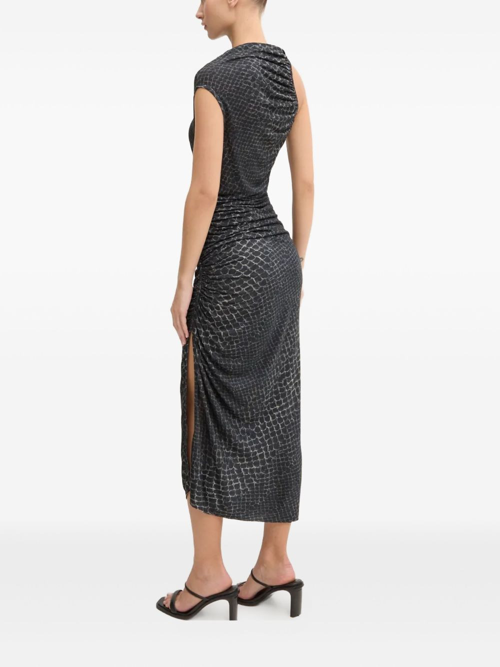 sleeveless side-split midi dress - 2
