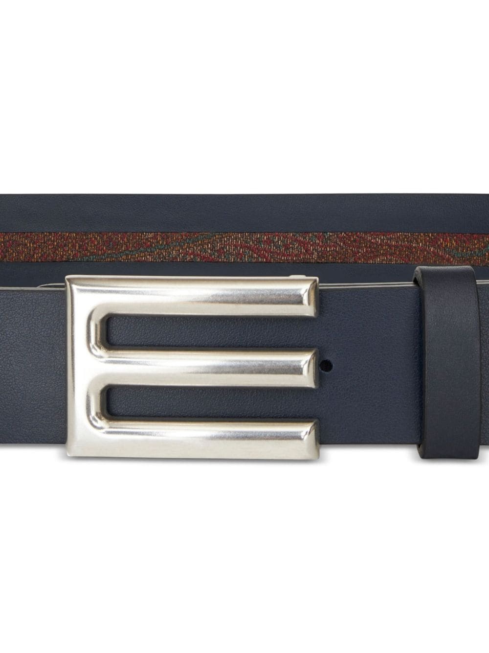 logo-plaque leather belt - 4