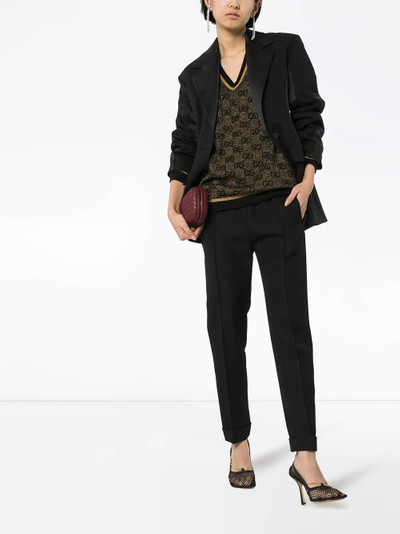 GUCCI V-neck lurex knit GG sweater outlook