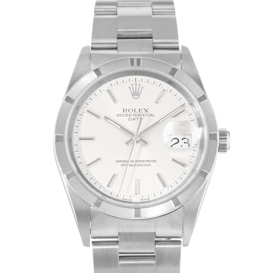 Pre-owned Rolex Oyster Perpetual Date Automatic Chronometer Silver Dial Men's Watch 15210 SSO - 1
