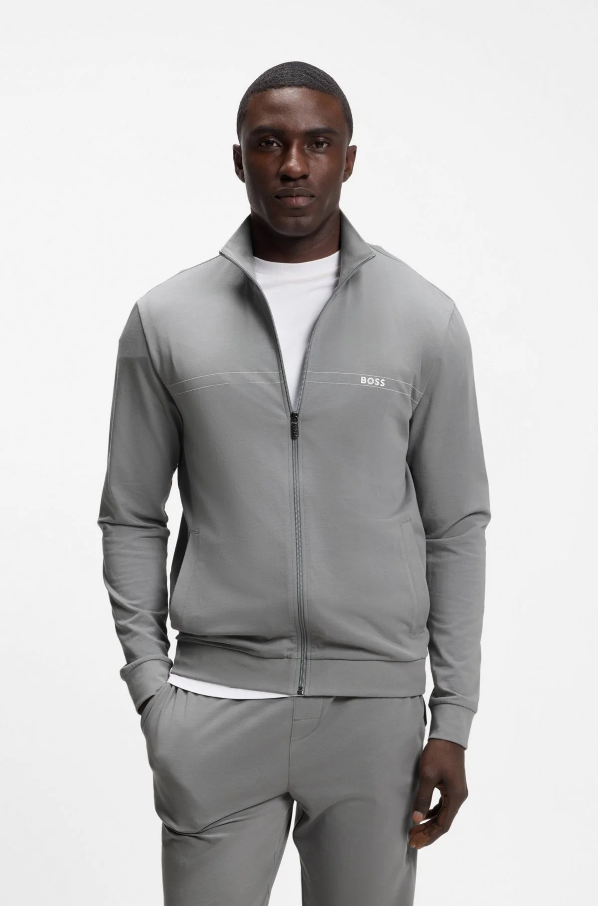 STRETCH-COTTON LOUNGEWEAR SET WITH LOGO PRINT - 1
