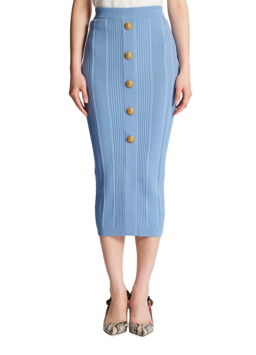 Balmain Knit 5-Button Skirt | 24s | REVERSIBLE