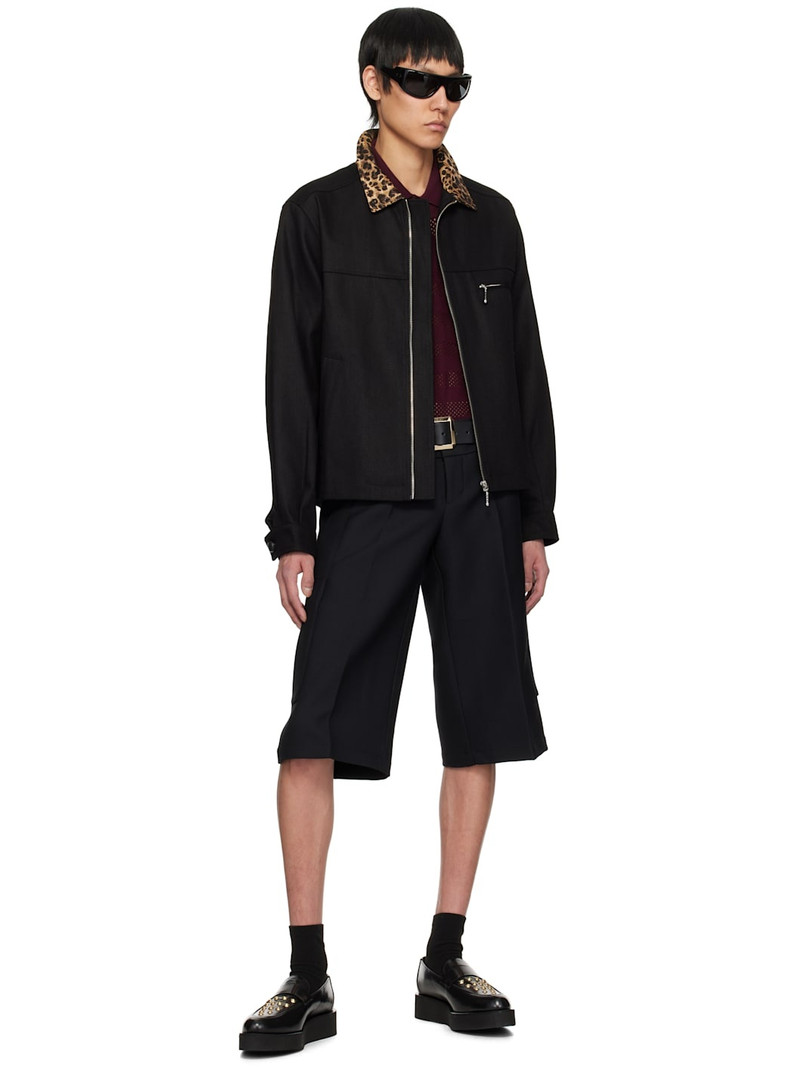 ERNEST W. BAKER Black Organic Denim Utility Jacket outlook