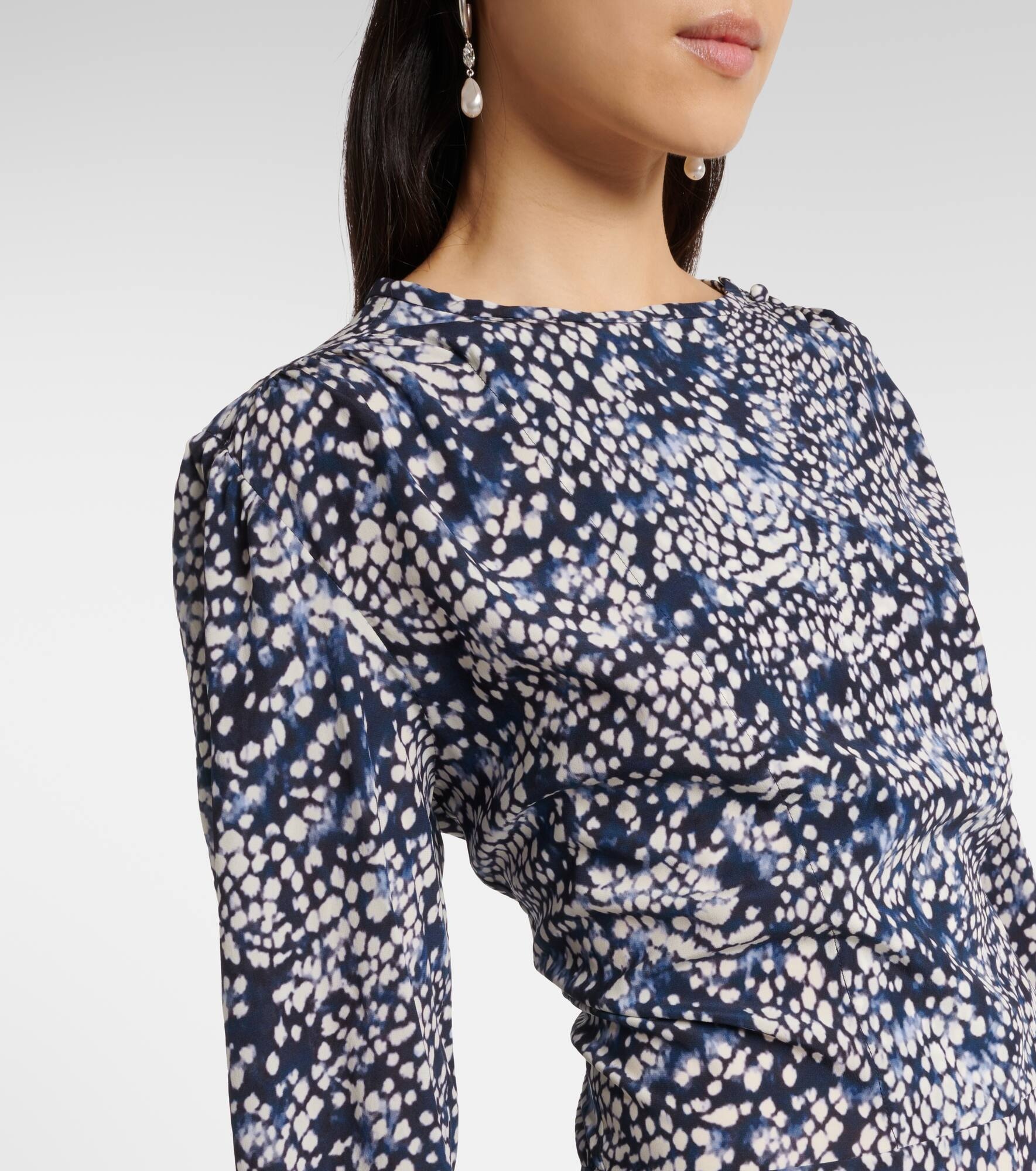 Hanane ruffled printed silk-blend maxi dress - 4