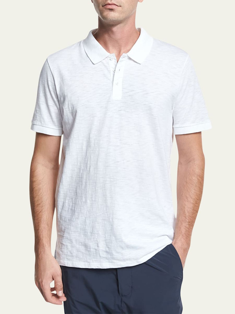 Vince Classic Slub Cotton Polo Shirt outlook