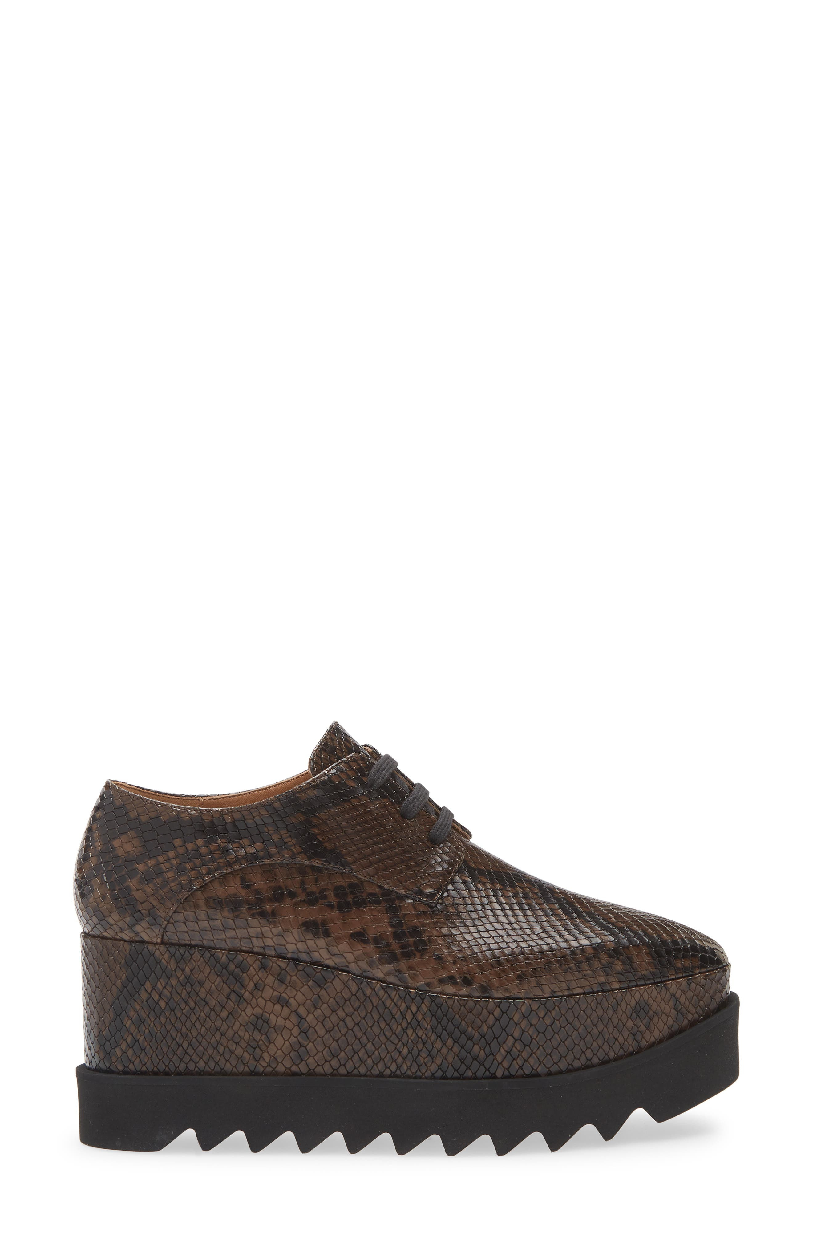 Stella McCartney Sneakelyse Snakeskin Print Platform Sneaker in Coffee at Nordstrom - 3