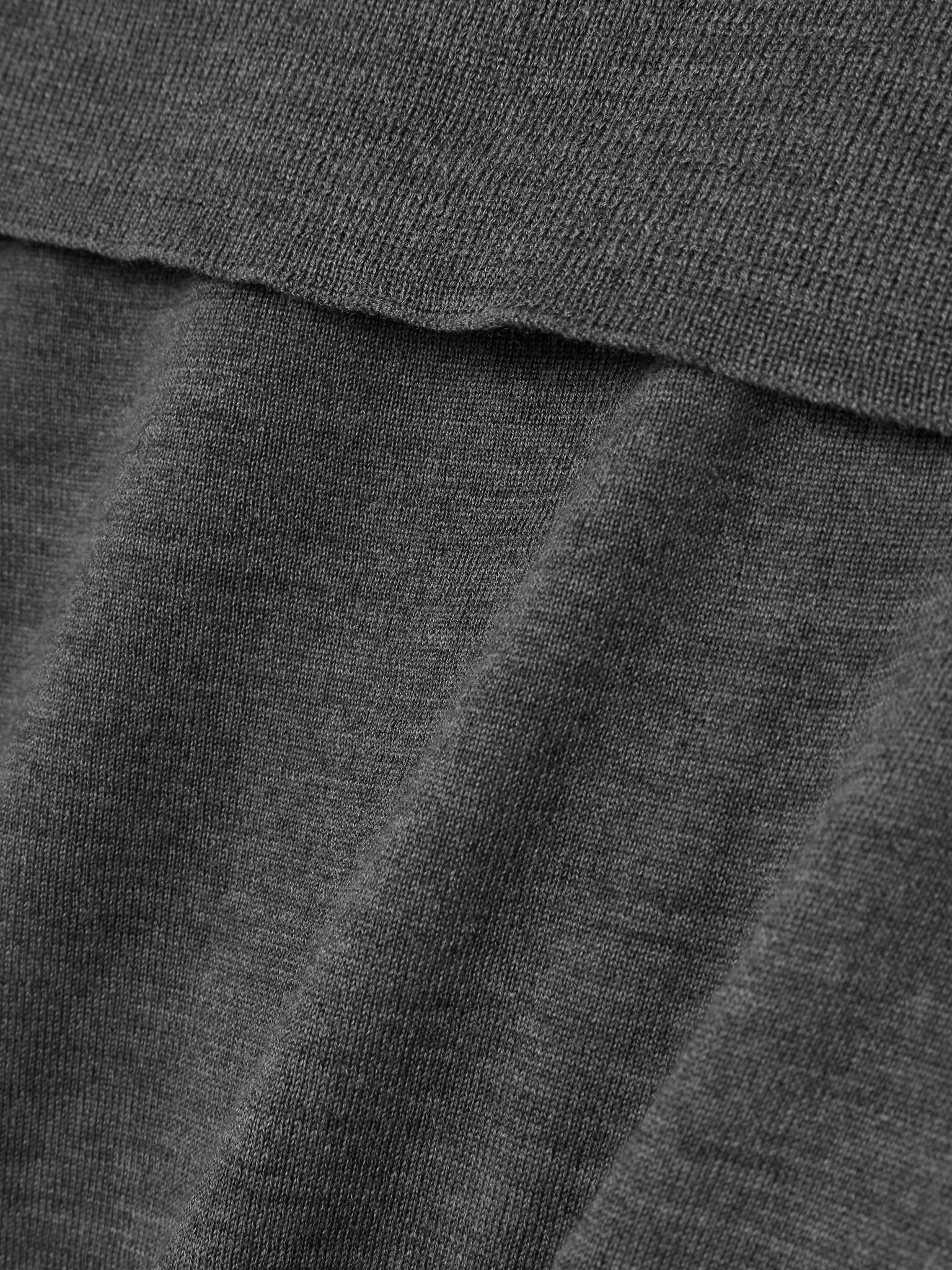 Off-the-shoulder virgin wool sweater Dark gray - 5
