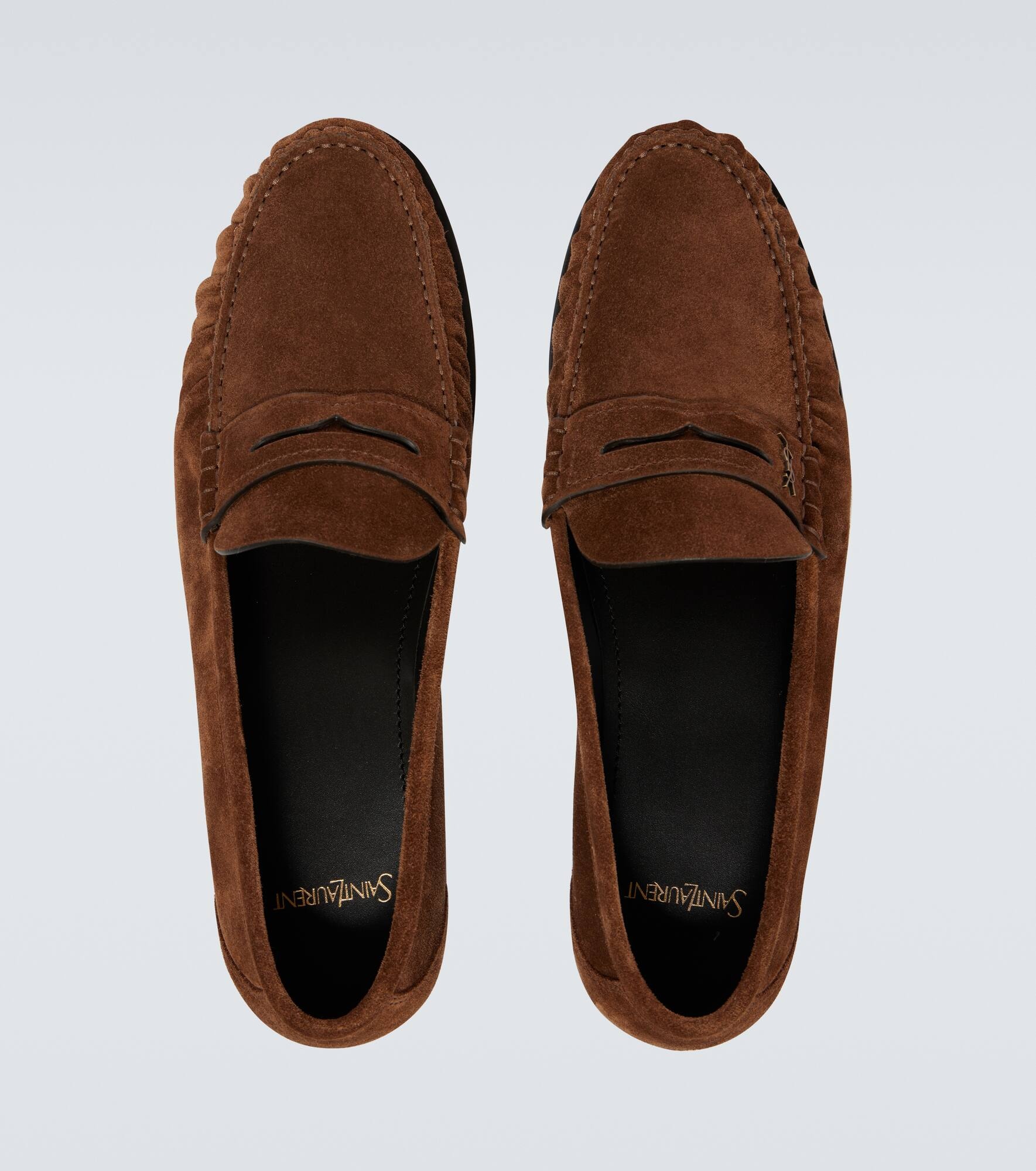 Laurent Cassandre suede penny loafers - 4
