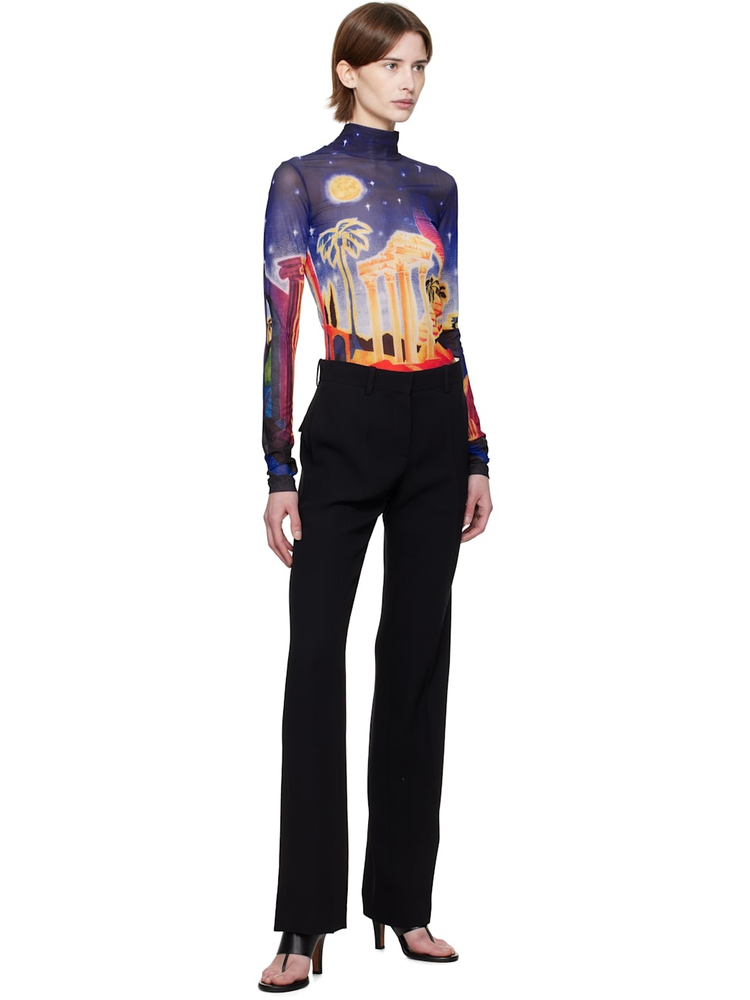 Multicolor Midnight Acropolis Mesh T-Shirt - 5
