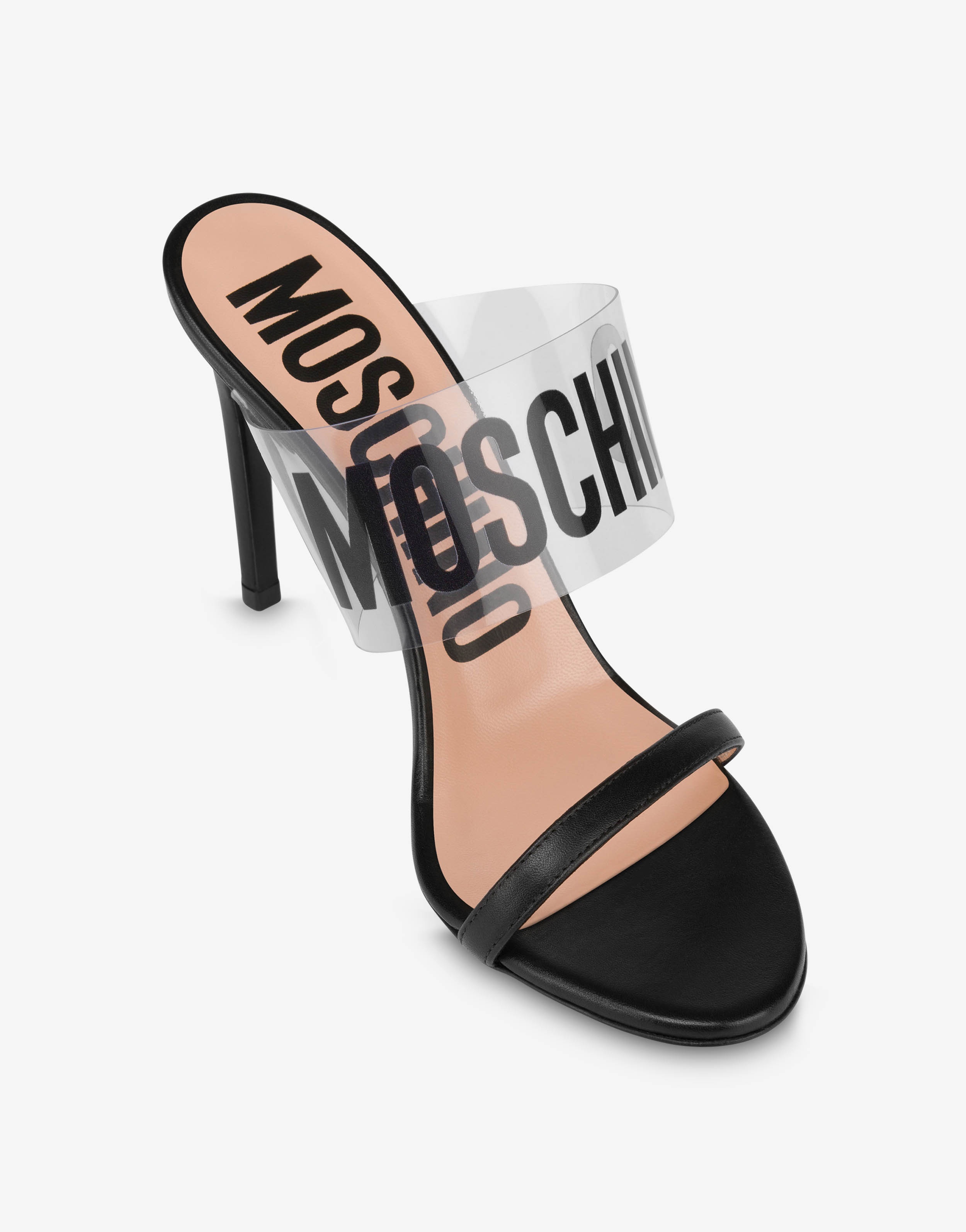 PVC LOGO BAND HIGH-HEELED SANDALS - 5