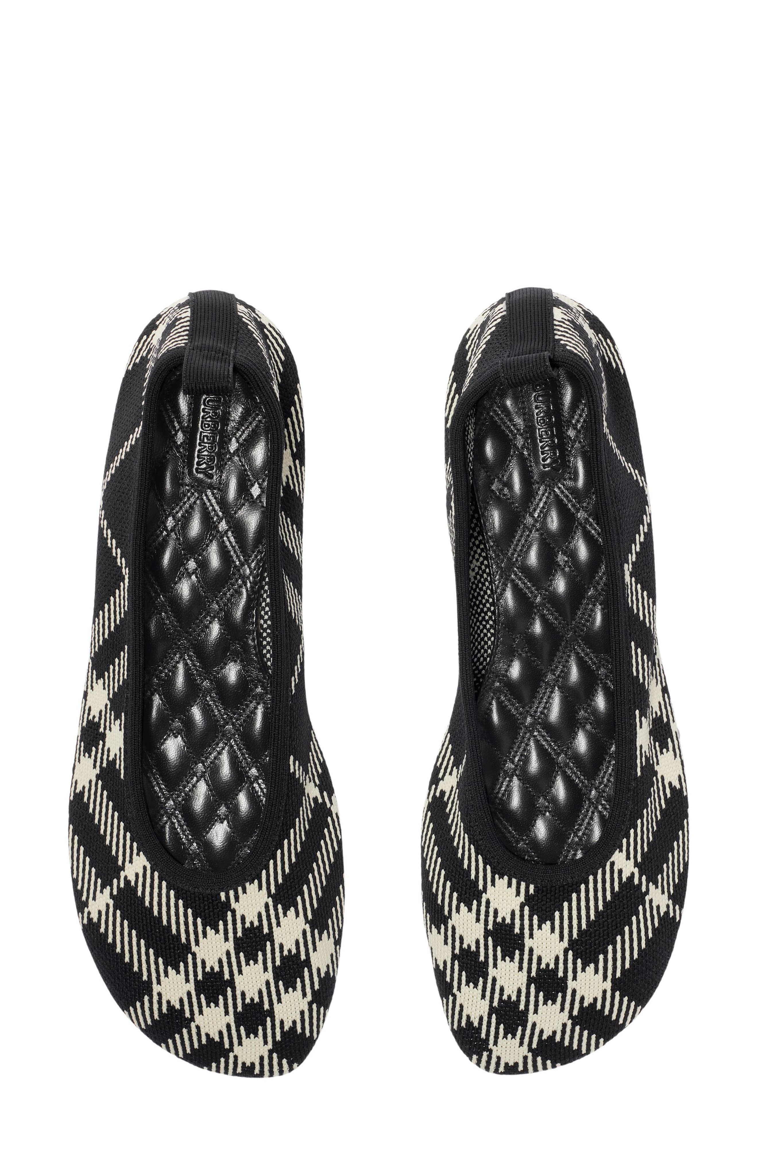 burberry Baby Check Knit Ballerina Flat in Black/Calico Ip Check at Nordstrom - 4