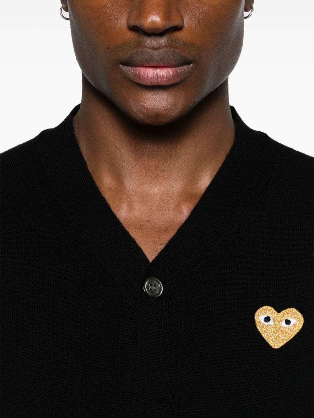 heart-patch wool cardigan - 6