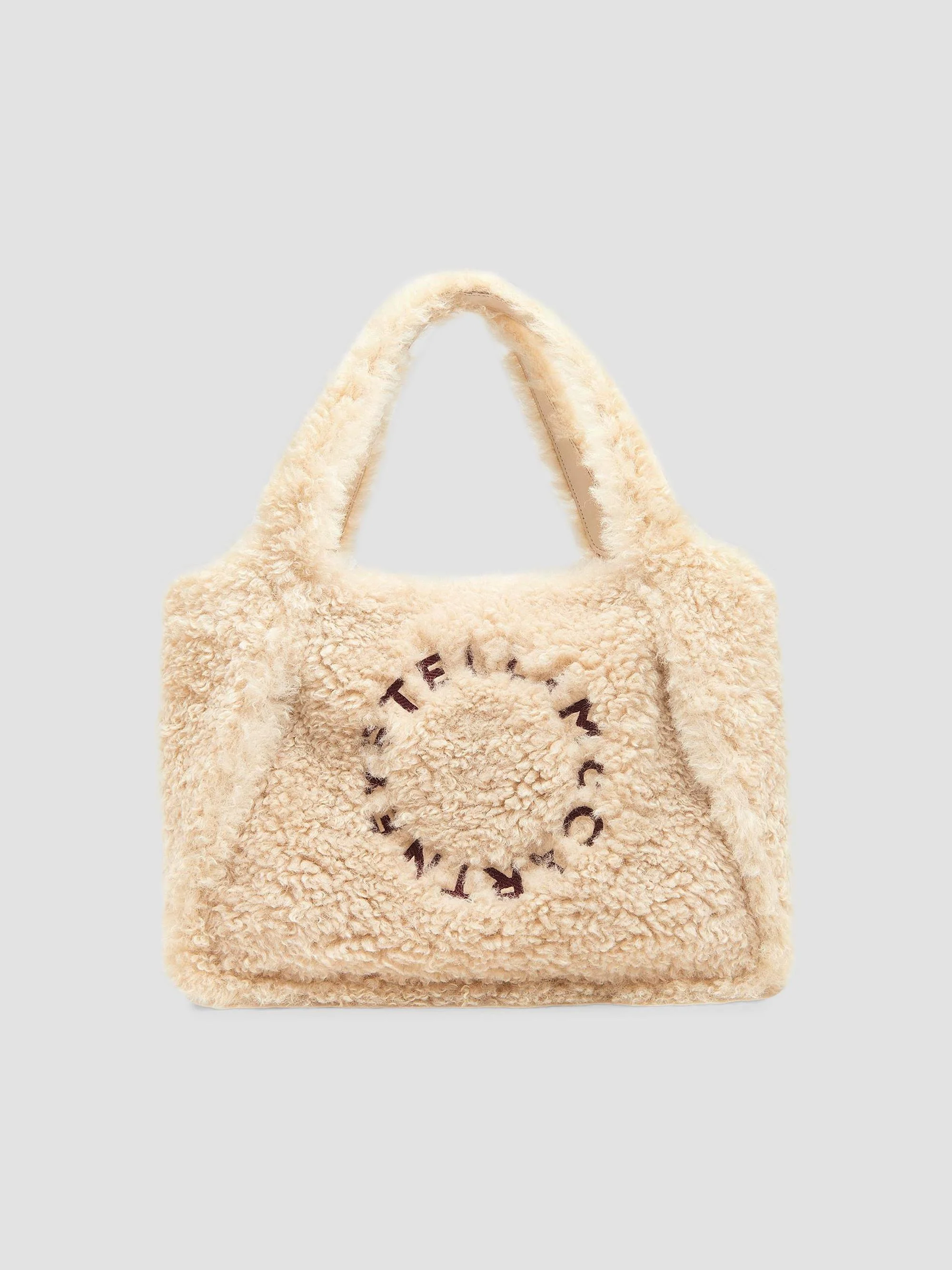 Women's Logo Faux-Shearling Tote Bag - Oat - 1